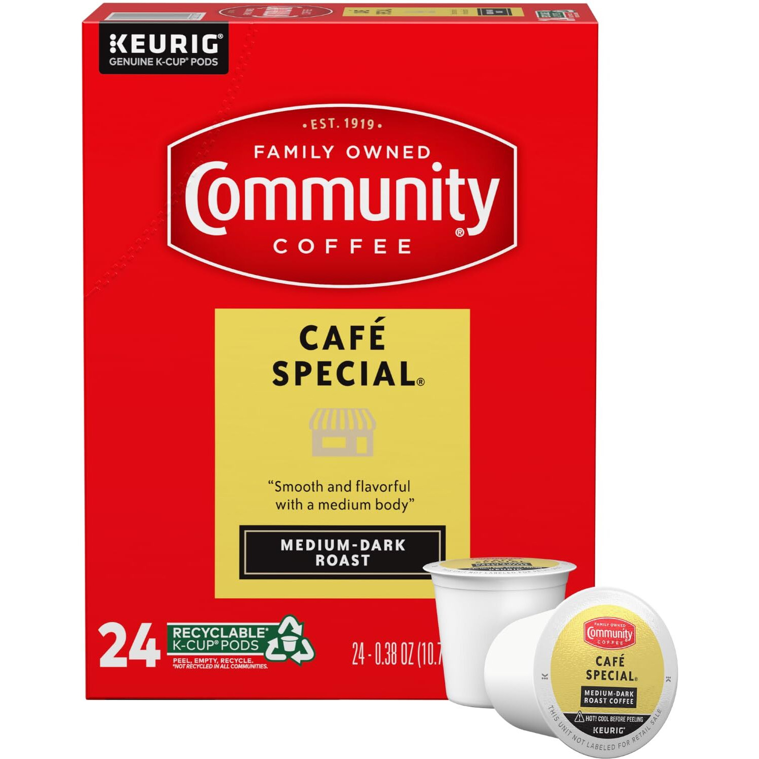 Community Coffee Caf   Special Medium Dark Roast, Single-Serve Keurig K-Cup Pods, 24 Count (Pack Of 1)