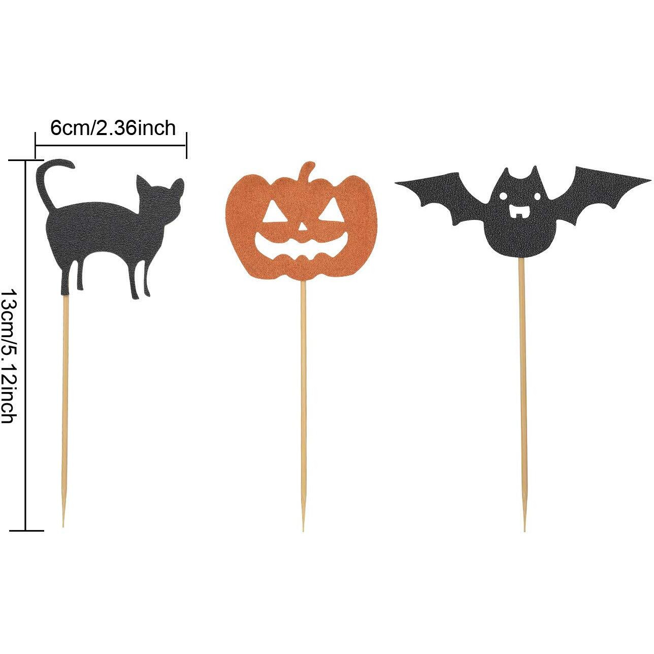 Boao 75 Pcs Halloween Cupcake Topper Picks Pumpkin Bat Spider Web Skull White Ghost Cupcake Decorations For Halloween Birthday Party Favor Supplies