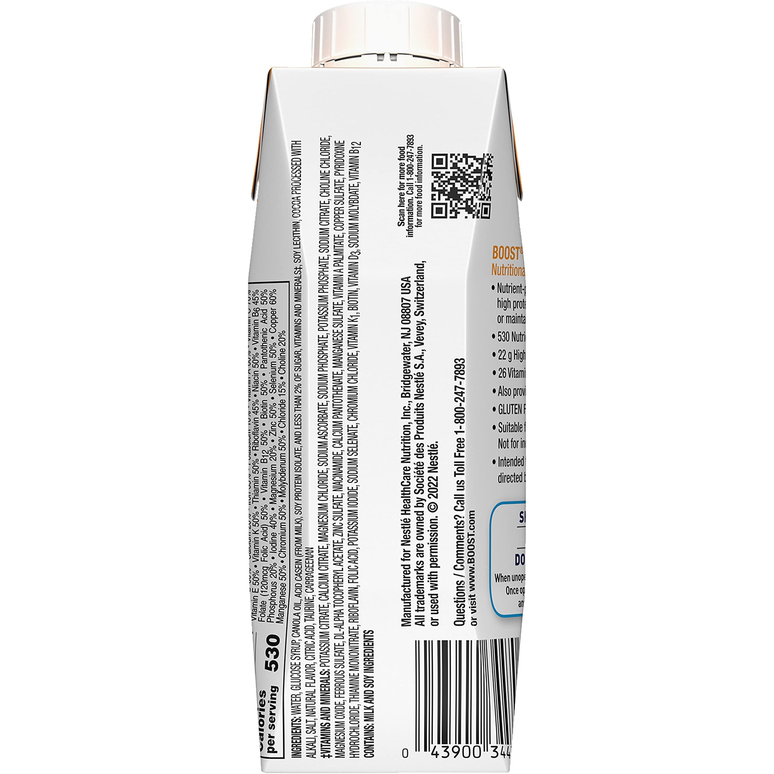 Boost Very High Calorie Nutritional Drink Very Vanilla, Made With Natural Chocolate Flavor & No Artificial Flavors, Colors & Sweeteners, 8 Fl Oz (Pack Of 3)