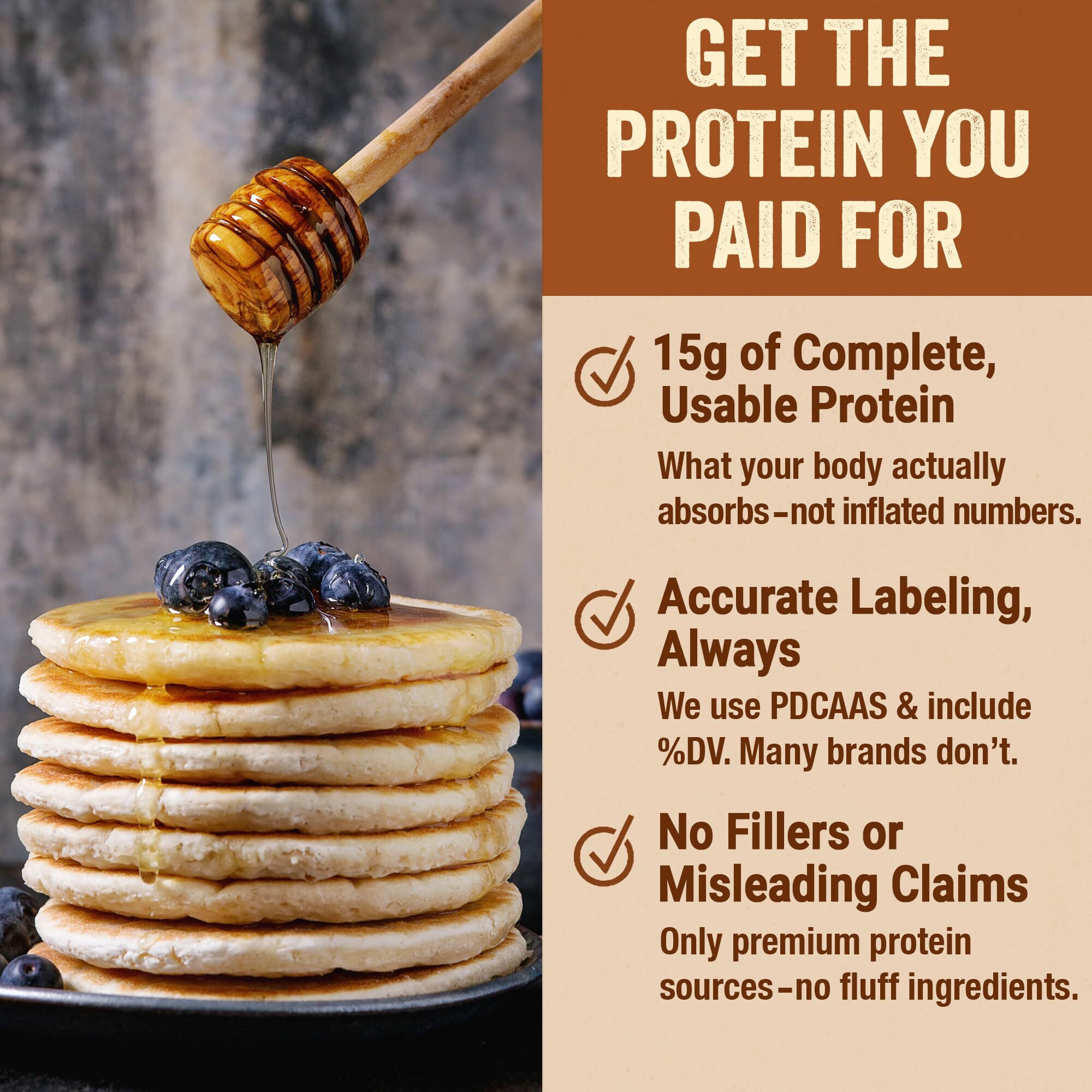 Pescience Protein Pancake & Waffle Mix, Homestyle Buttermilk, 15G High Protein Snacks, Whey And Casein Blend, 36 Servings, Just Add Water