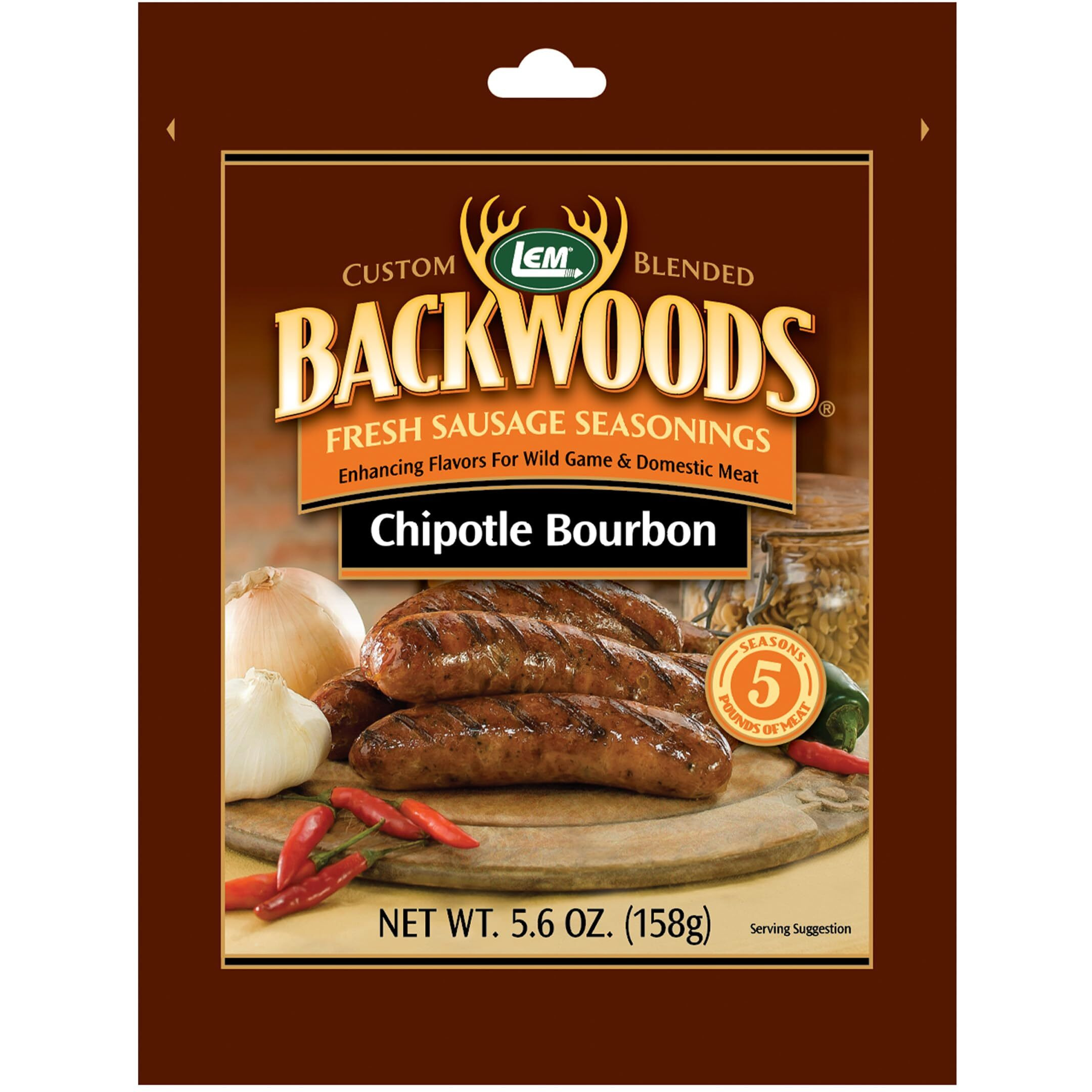 Lem Backwoods Fresh Sausage - Chipotle Bourbon Seasoning 5.6 Oz