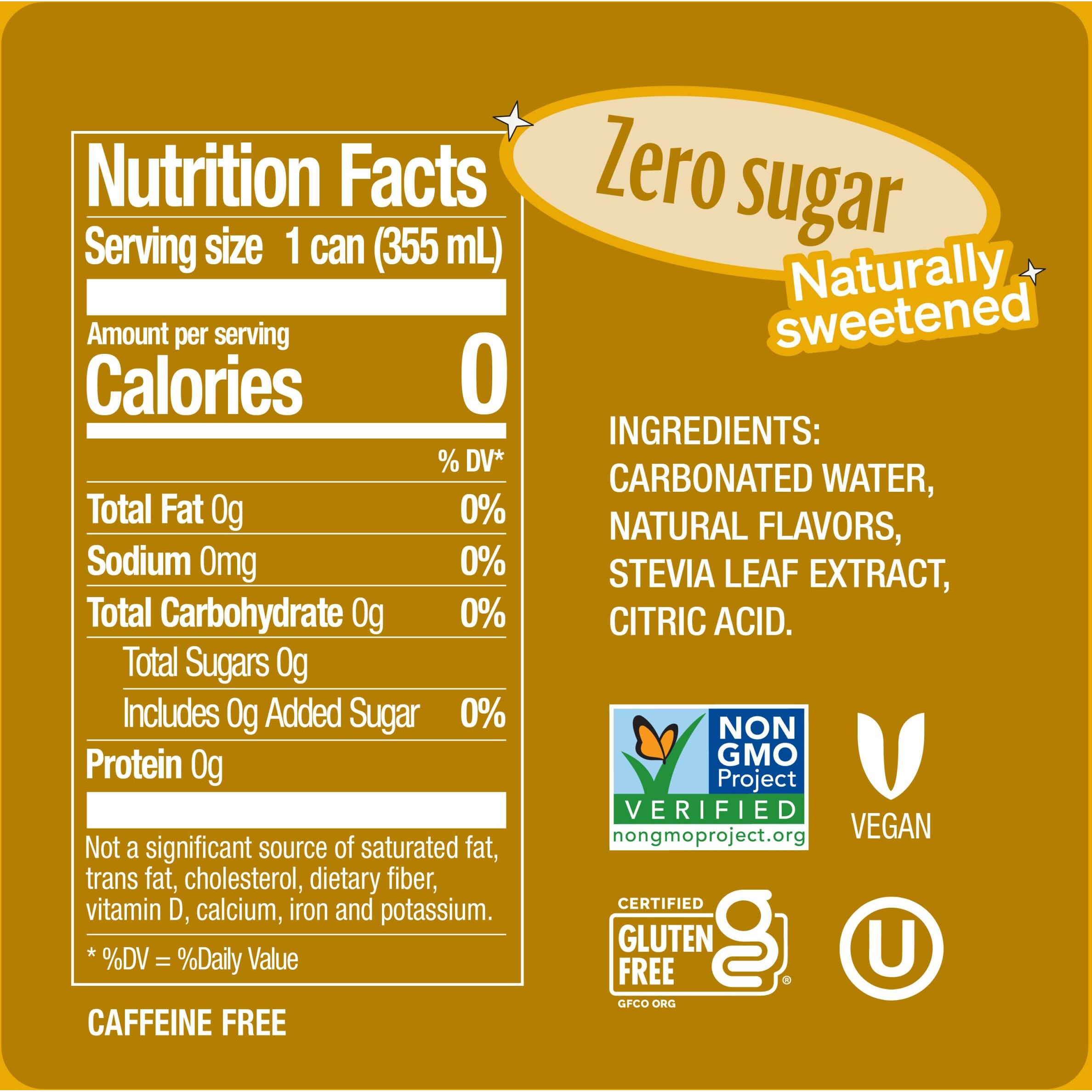 Zevia Zero Sugar Soda, Cream Soda, 12 Oz Cans (24-Pack) - Naturally Sweetened, Non-Gmo Project Verified, Gluten-Free, Vegan