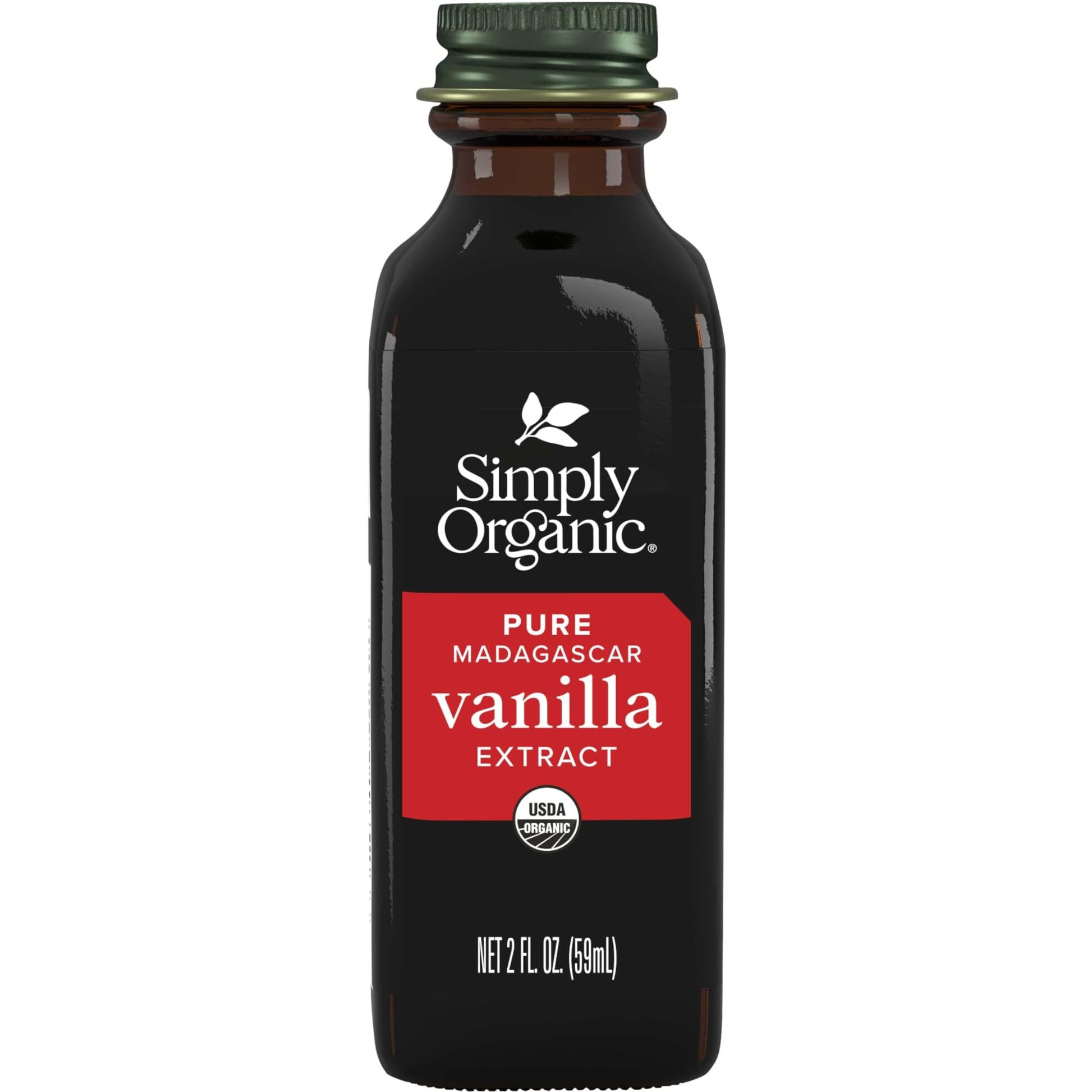 Simply Organic Pure Madagascar Vanilla Extract, 2-Ounce Glass Jar, Certified Organic, Sugar-Free Flavor For Smoothies