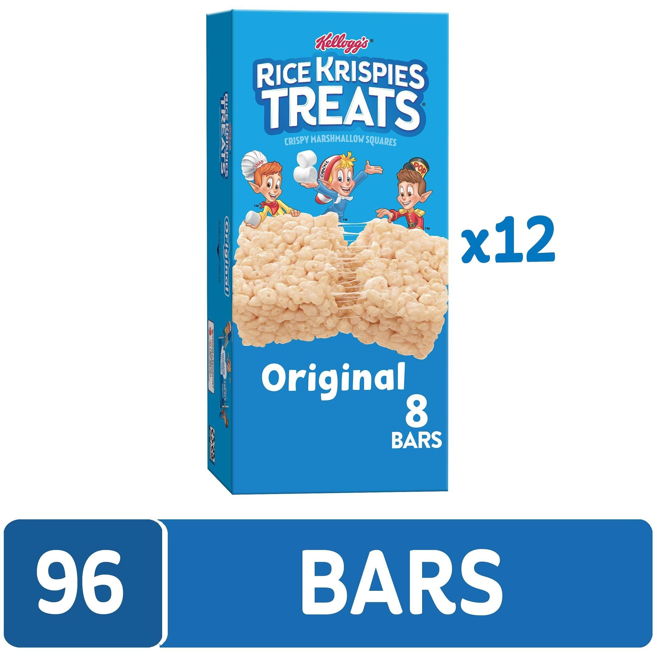 Rice Krispies Treats Crispy Marshmallow Squares, Kids Snacks, Cereal Bars, Original (96 Count)