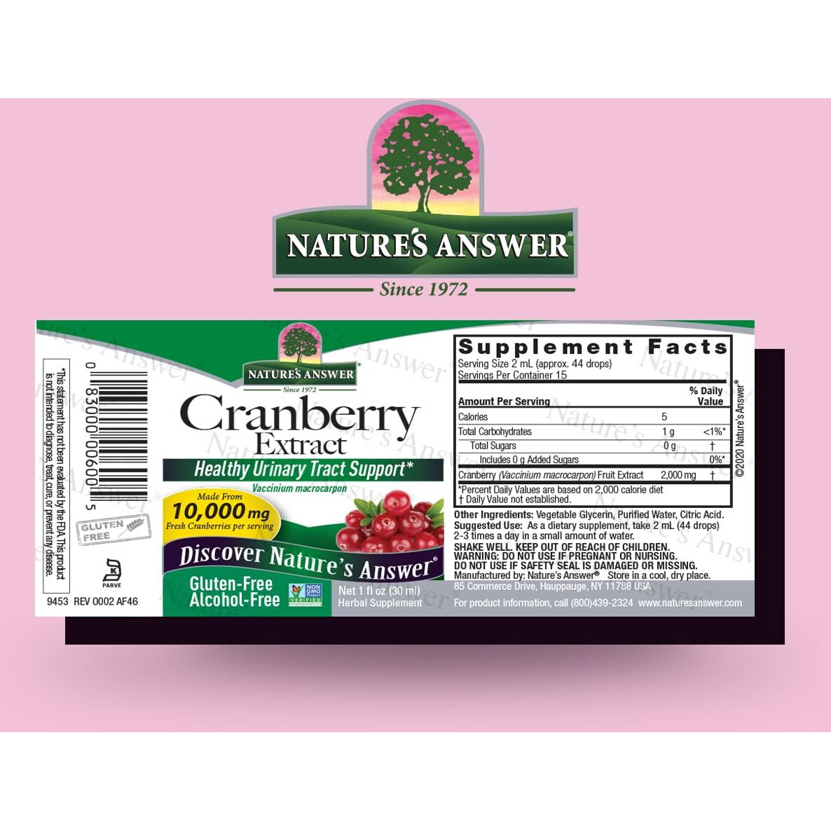 Nature's Answer Alcohol-Free Cranberry 1Oz Extract