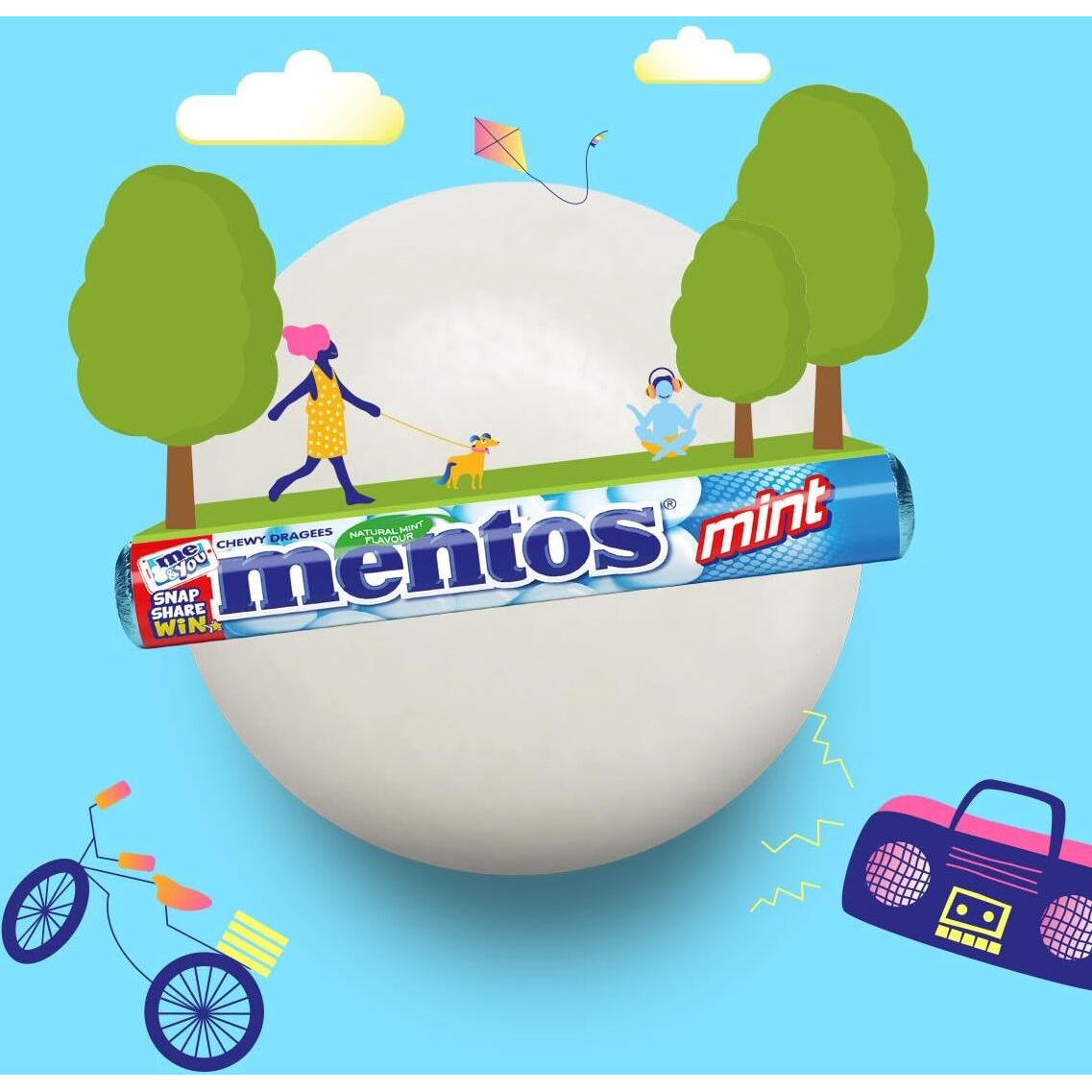 Mentos Mint Chewy Dragees 38 G (Pack Of 40)