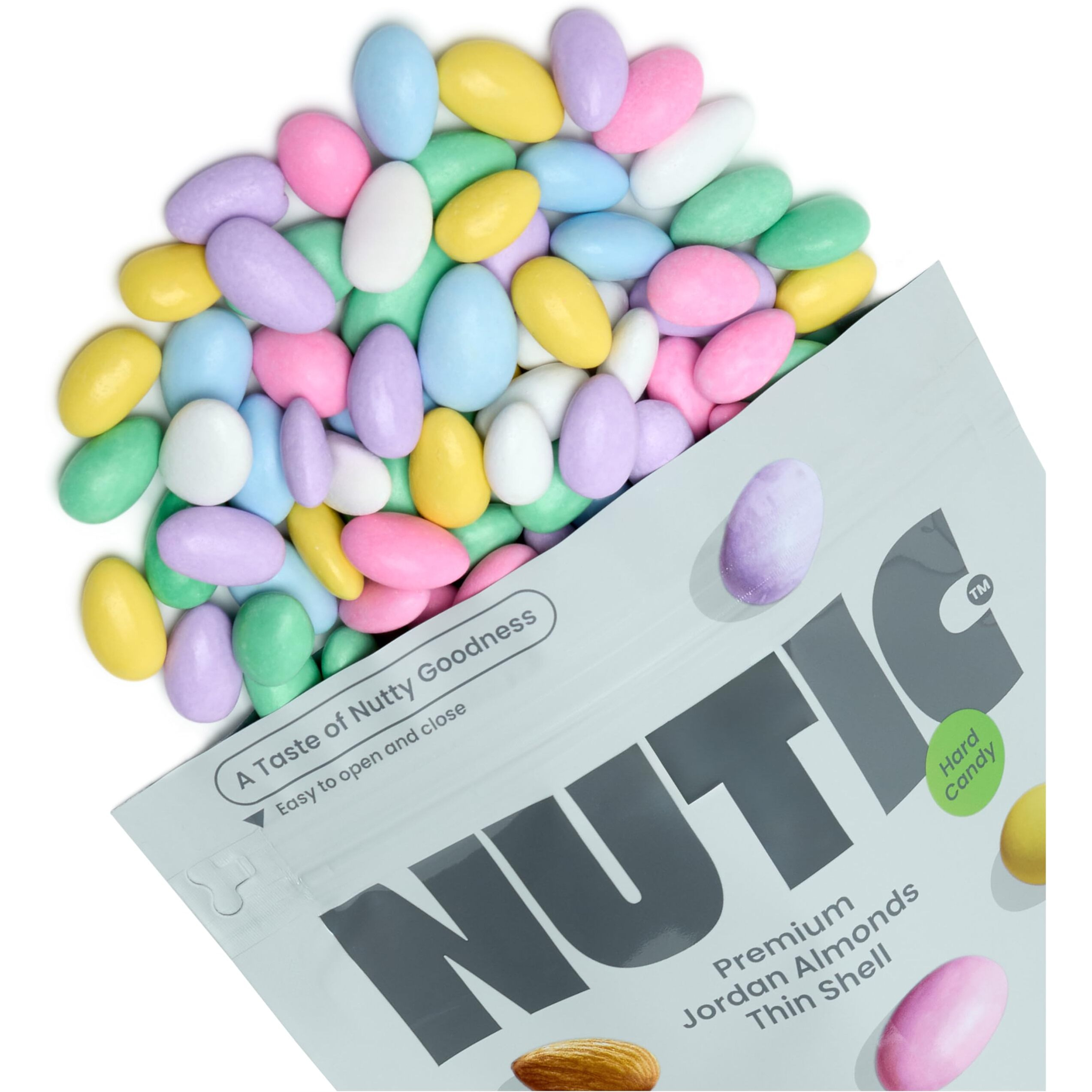 Nutic | Thin Shell | Premium Jordan Almonds Candy - 1Lb, Wedding & Easter Italian Confetti Treat, Skinny Dipped, Pastel Colors, Assorted Colors, Made In Usa - (Pack Of 1)