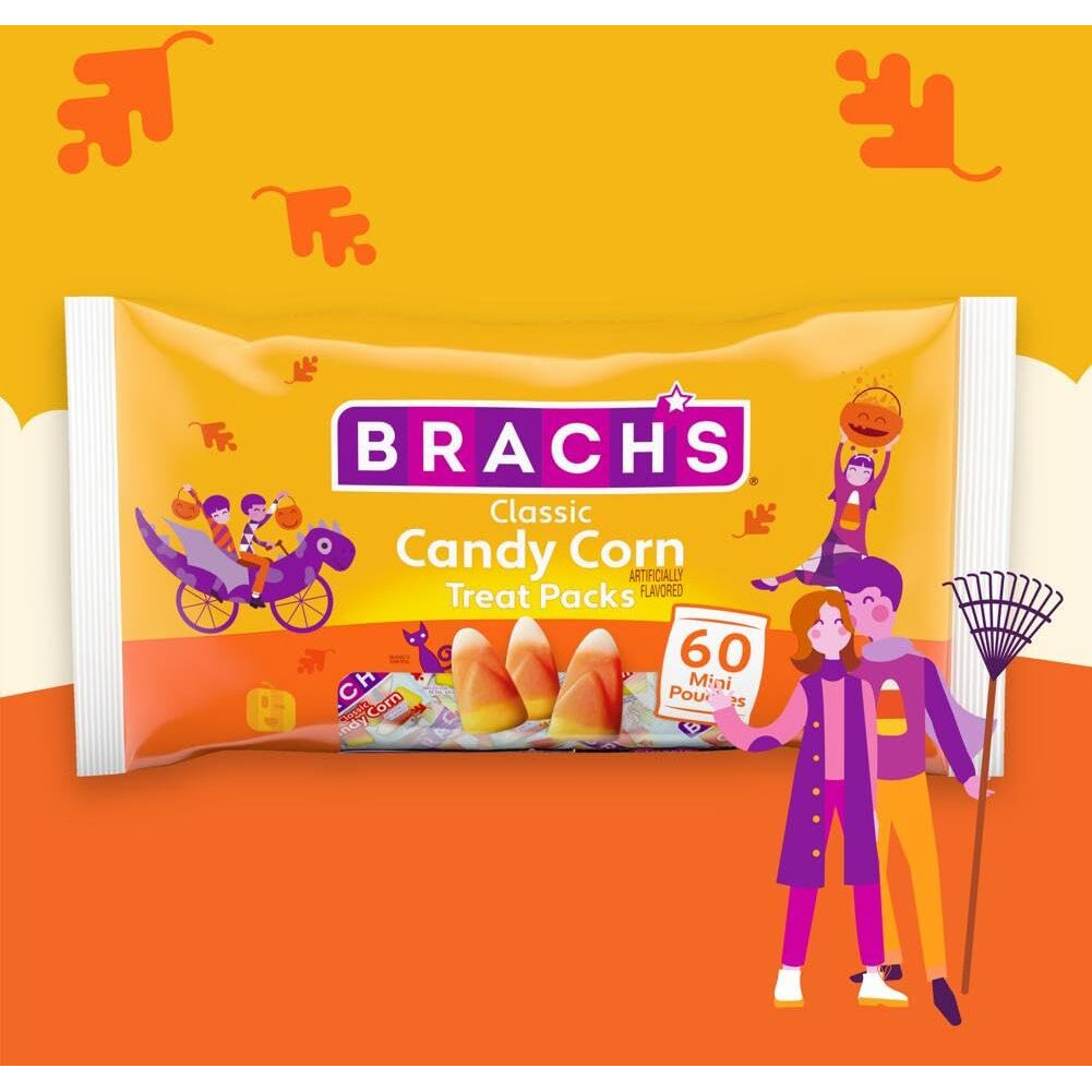 Brach's Classic Candy Corn Trick Or Treat Packs, 60 Mini Pouches