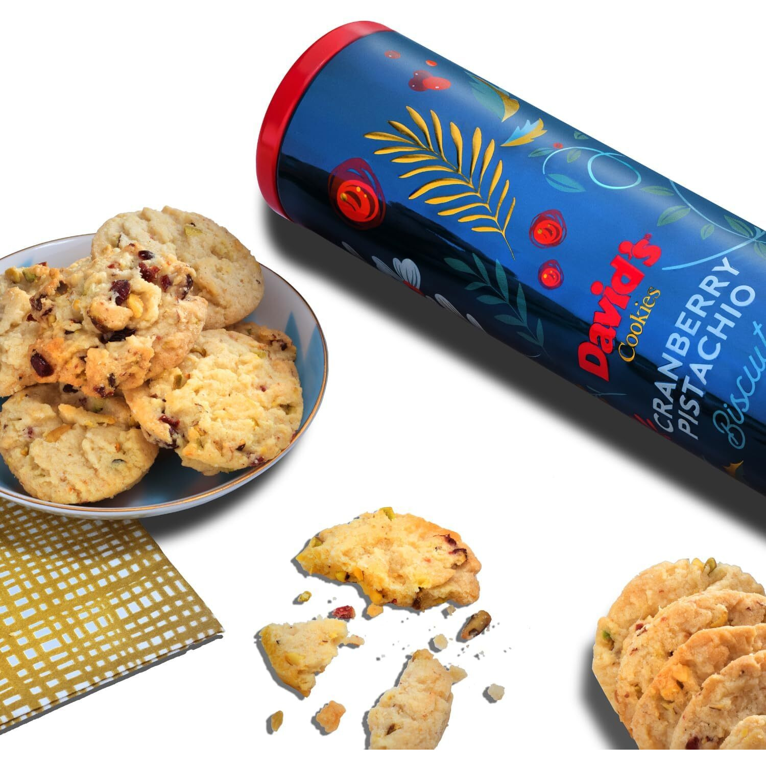 David's Cookies Cranberry Pistachio Biscuits 1-Pack - Irresistible Crunch, Gourmet Snacks & Bakery Treats - Ideal Cookie For Snacking And Gifting - Delicious Delightful Food Gift For Kids And Adults For Any Occasions