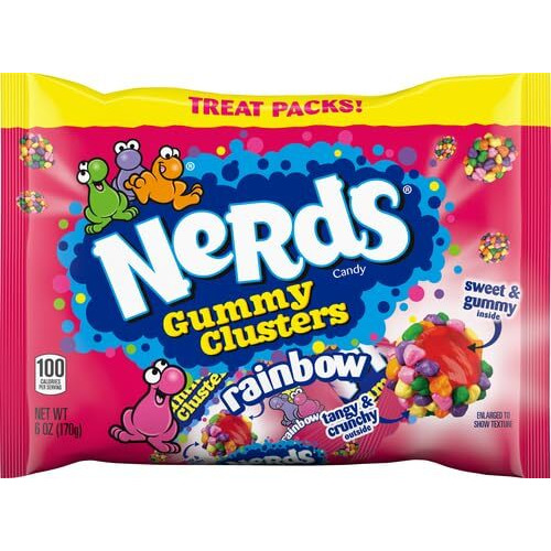 Nerds Gummy Clusters Candy, Halloween Trick Or Treat Packs, 6Oz Bag