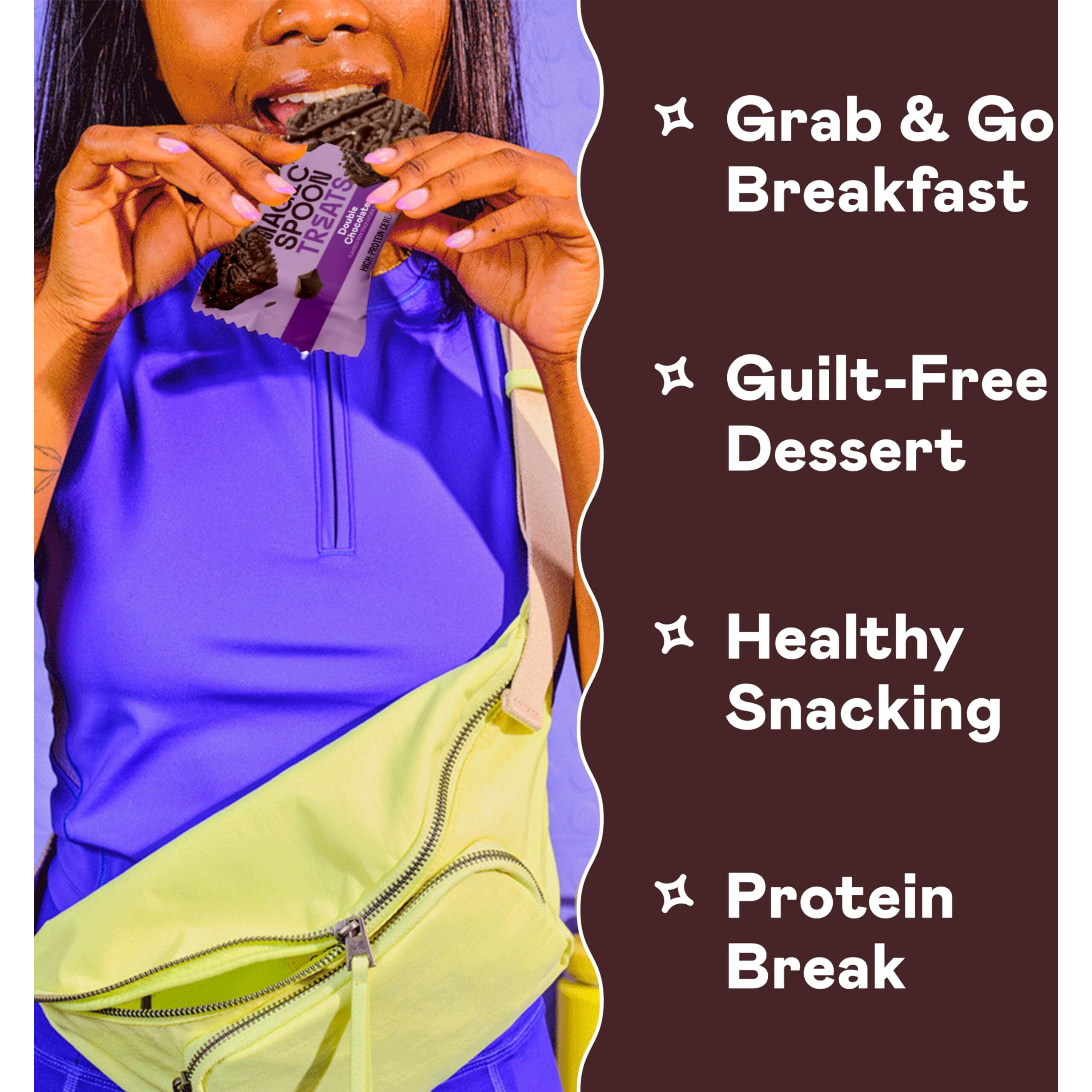 Magic Spoon Treats - High Protein, Low Carb, Keto Friendly, Low Sugar, Gluten Free, Crispy Protein Bar Cereal Bar, On-The-Go Healthy Snack (Double Chocolate, 16 Bars)