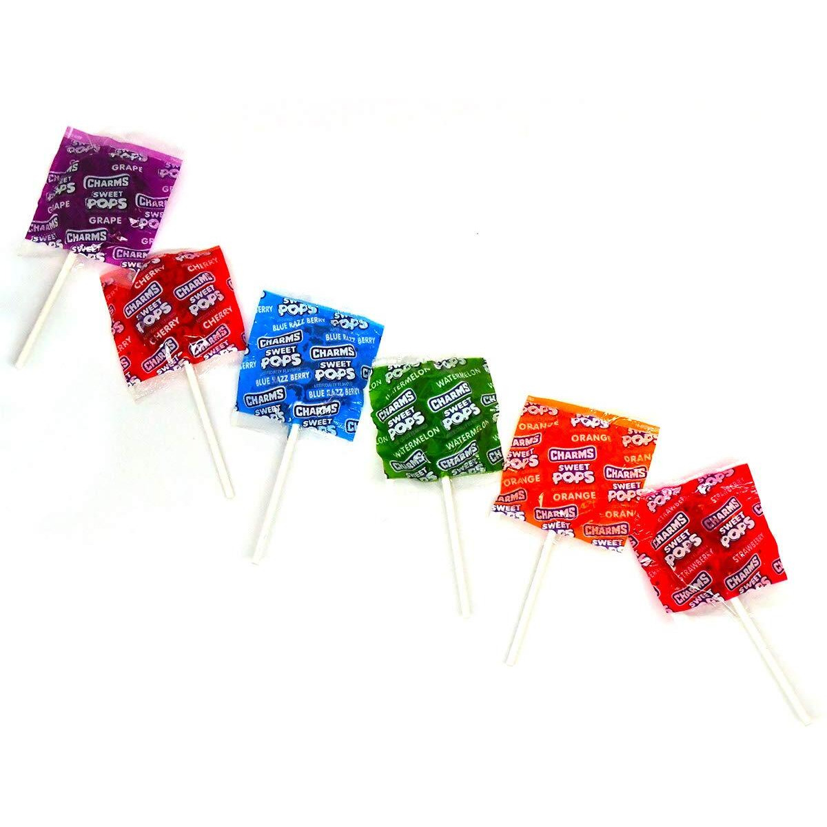 Charms Sweet Pops Lollipops - Individually Wrapped Candy Suckers - Peanut Free, Gluten Free - Bulk Treat For Kids And Adults - 48 Count (Pack Of 1)
