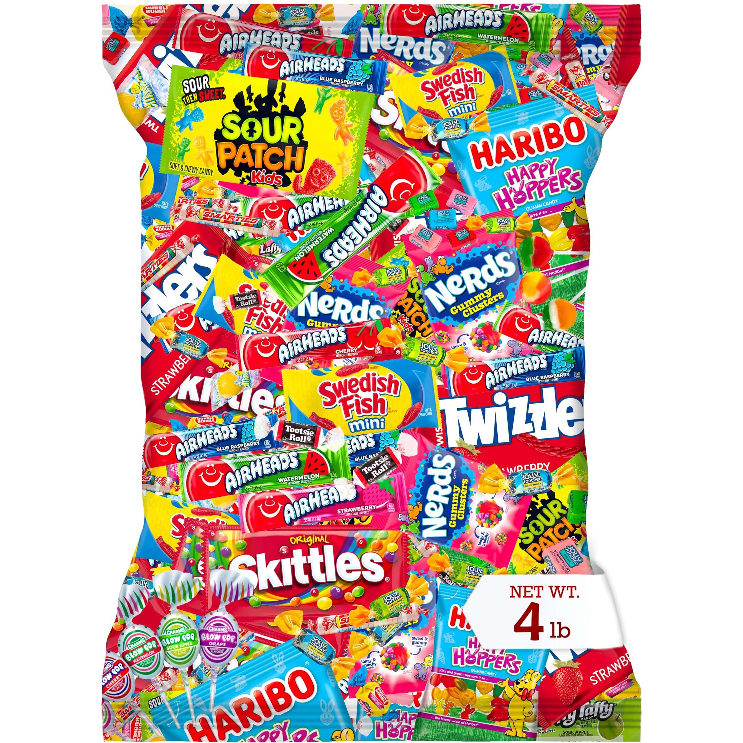 Bulk Candy Variety Pack - 4 Lb Bulk Easter Candy Assortment - Easter Basket Stuffers, Pinata Stuffer Candies Variety Pack, Office Candybowl Treats - Individually Wrapped Candies Bulk