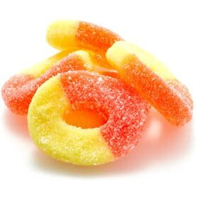 Yupik Gummy Sour Peach Rings, 2.2 Lb (35.2 Oz), Gluten-Free, Fruity Peach Flavor, Sugary Coating, Chewy Gummies, Fun Treat, Sweet Candy, Delicious Snack, Ideal For Gifting, Holidays & Baking