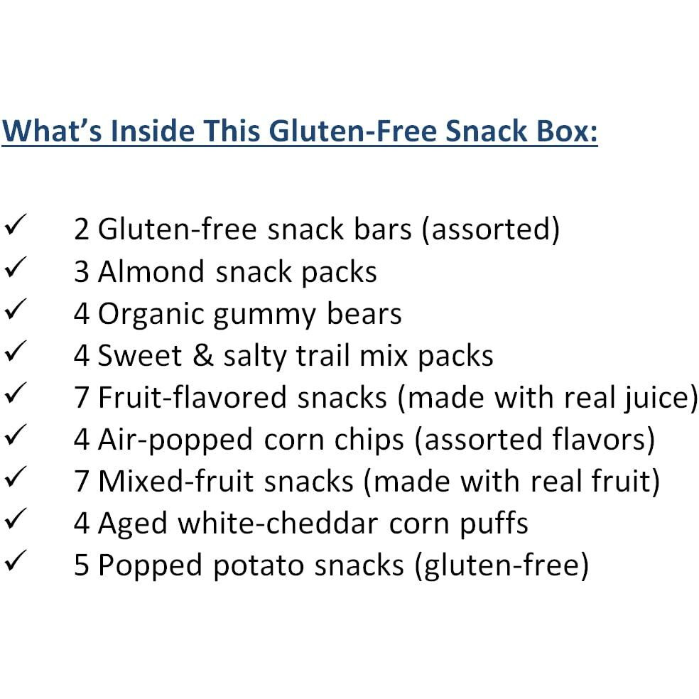 Foxy Fane 40 Count Gluten-Free Healthy Snack Box - Premium Holiday, Christmas & New Year Gift Care Package Full Of Chips, Nuts, Bars, Popcorn - Bulk Bundle Of Delicious Gluten Free Treats (40 Snacks)