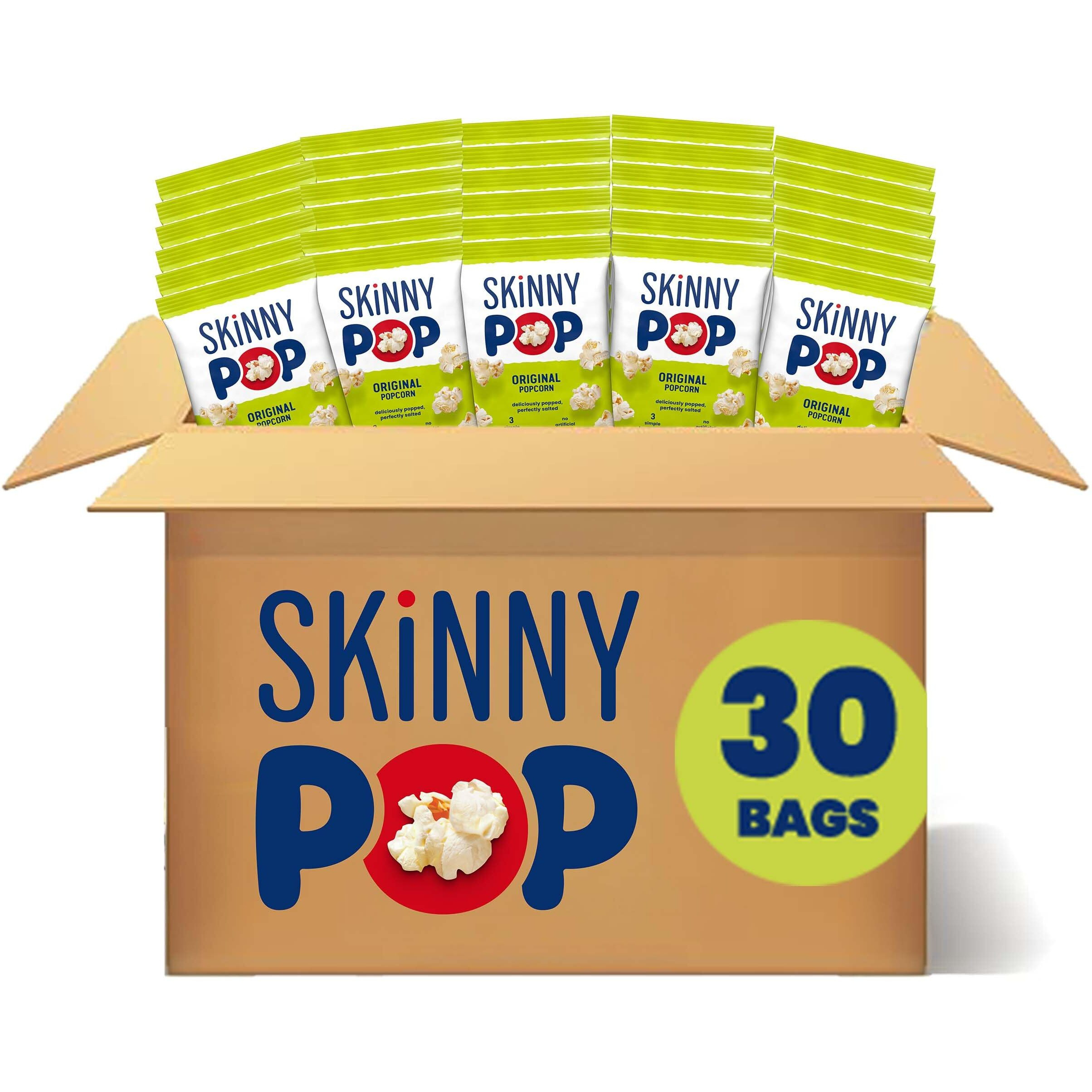Skinnypop Popcorn, Original, Whole Grain, Dairy-Free Snack, 0.65Oz Bags (30Ct)