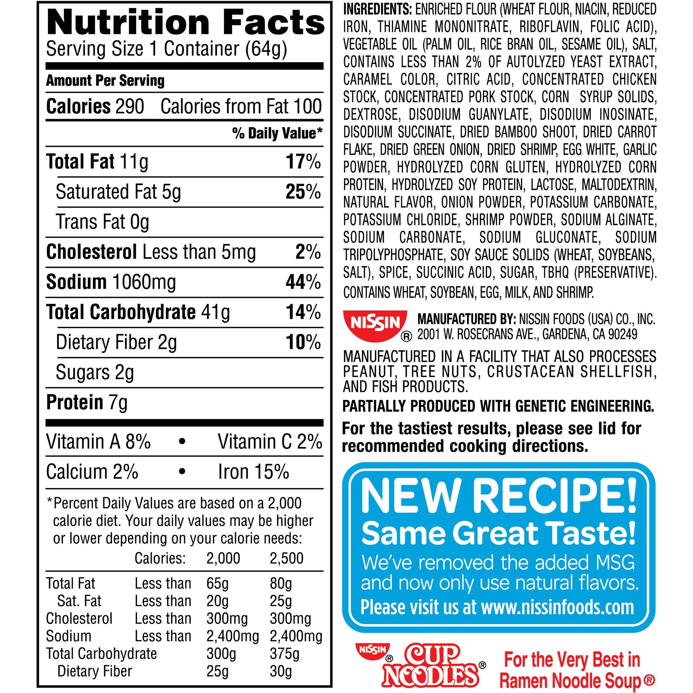 Nissin The Original Cup Noodles With Shrimp Twenty-Four 2.5 Ounce Ramen Cups