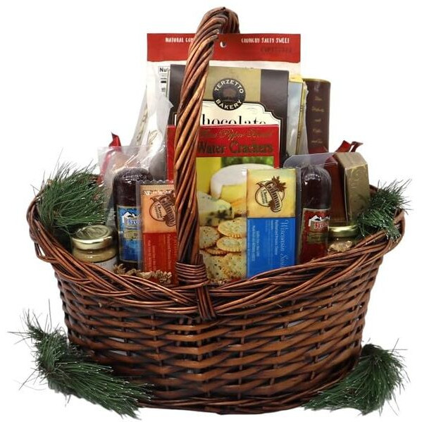 Gift Basket Village - Home For The Holidays Gourmet Gift Basket - Loaded With Crackers, Wafers, And Spreads - Food Gift Basket For All Occasions - Ideal Gourmet Gift Baskets For Family & Friends