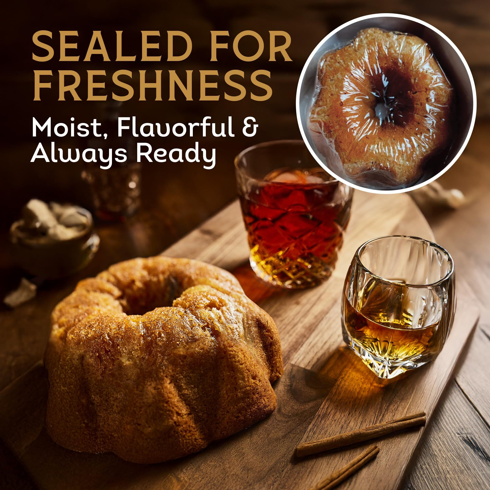 Tortuga Kentucky Bourbon Butter Cake - 4 Oz. Cake - The Perfect Premium Gourmet Gift For Stocking Stuffers, Gift Baskets, And Christmas Gifts - Great Cakes For Delivery