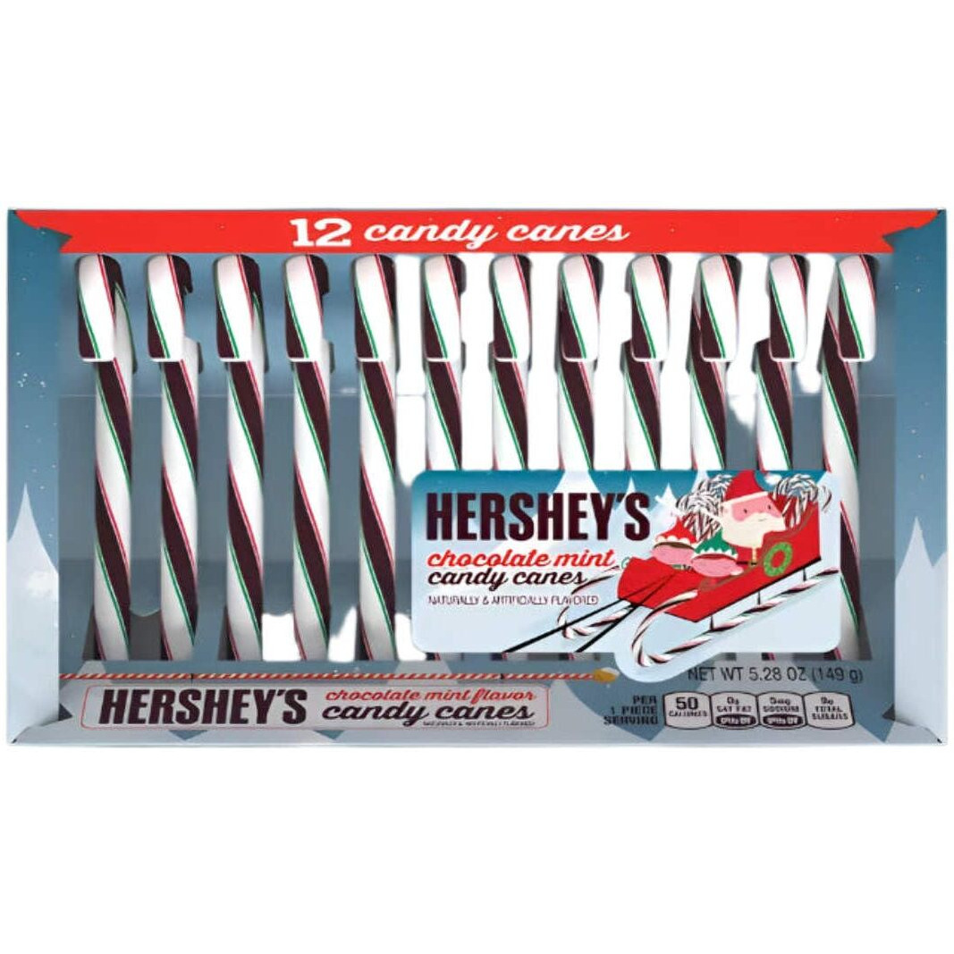 Hershey's Candy Canes - Chocolate Mint - 12 Count
