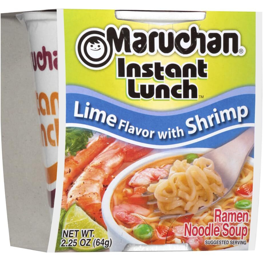 Maruchan Instant Lunch Lime With Shrimp, Ramen Noodle Soup, Microwaveable Meal, 2.25 Oz, 12 Count
