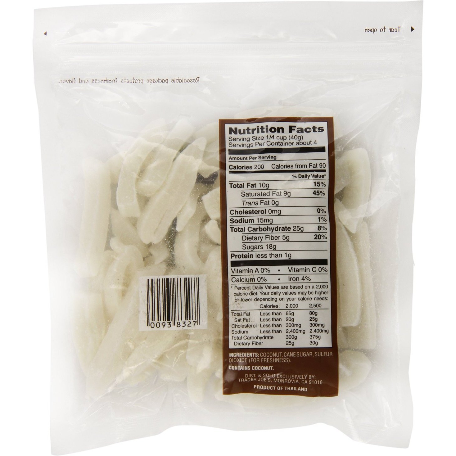 Trader Joe's Coconut Strips (Pack Of 4)