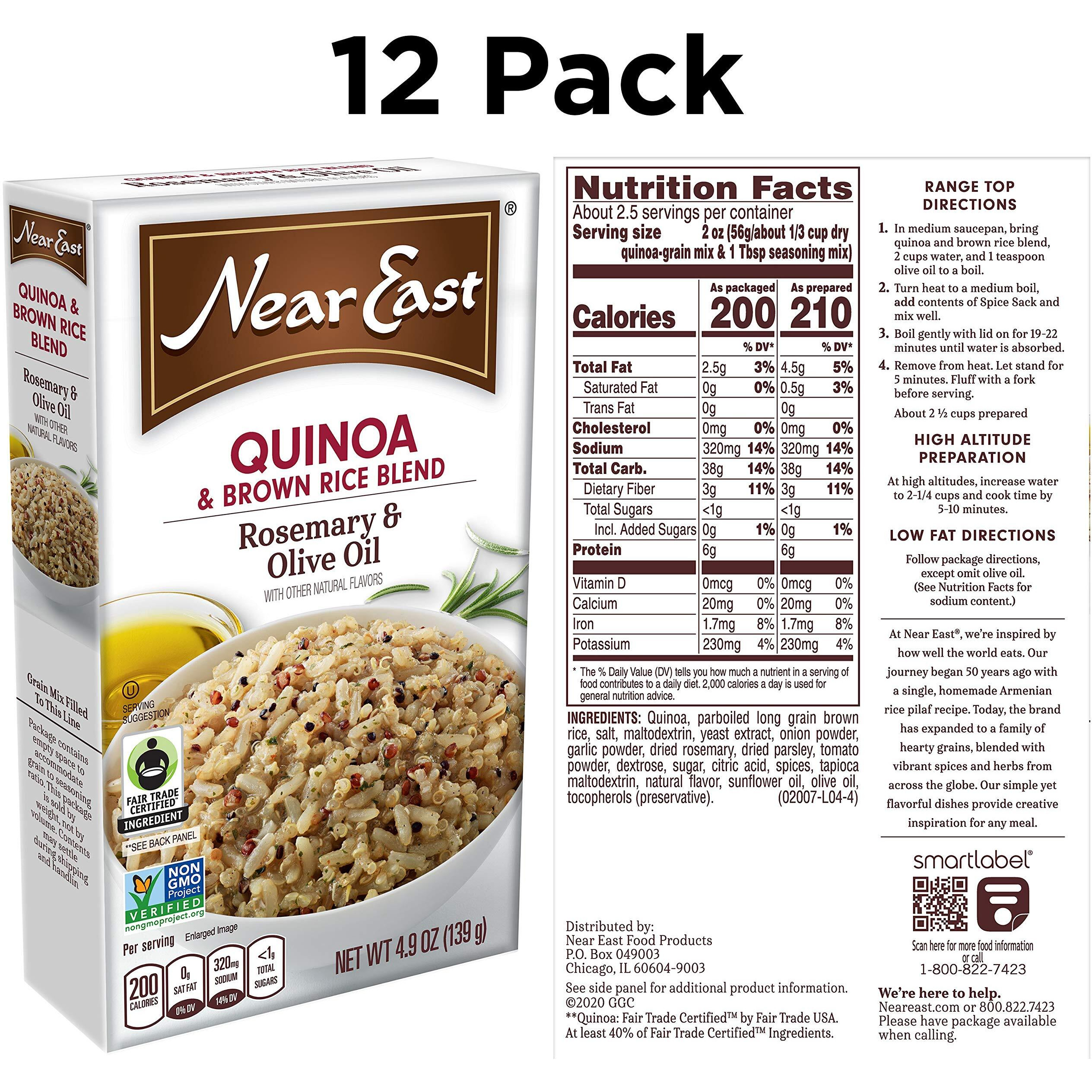 Quaker Near East Quinoa And Brown Rice Blend, Rosemary And Olive Oil 4.9 Ounce (Pack Of 6 Boxes)