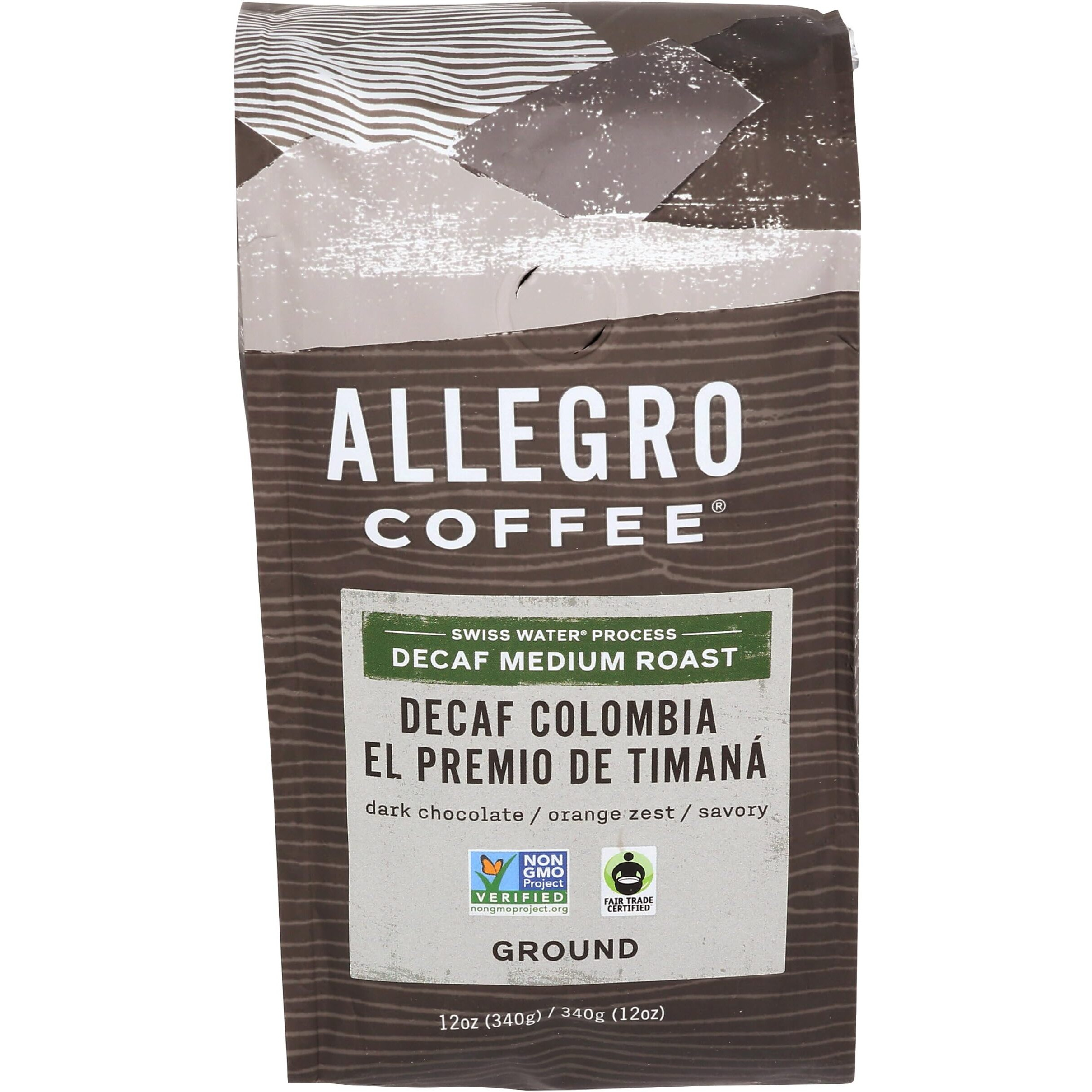 Allegro Coffee, Coffee Decaf Colombia El Premio De Timana Ground, 12 Ounce