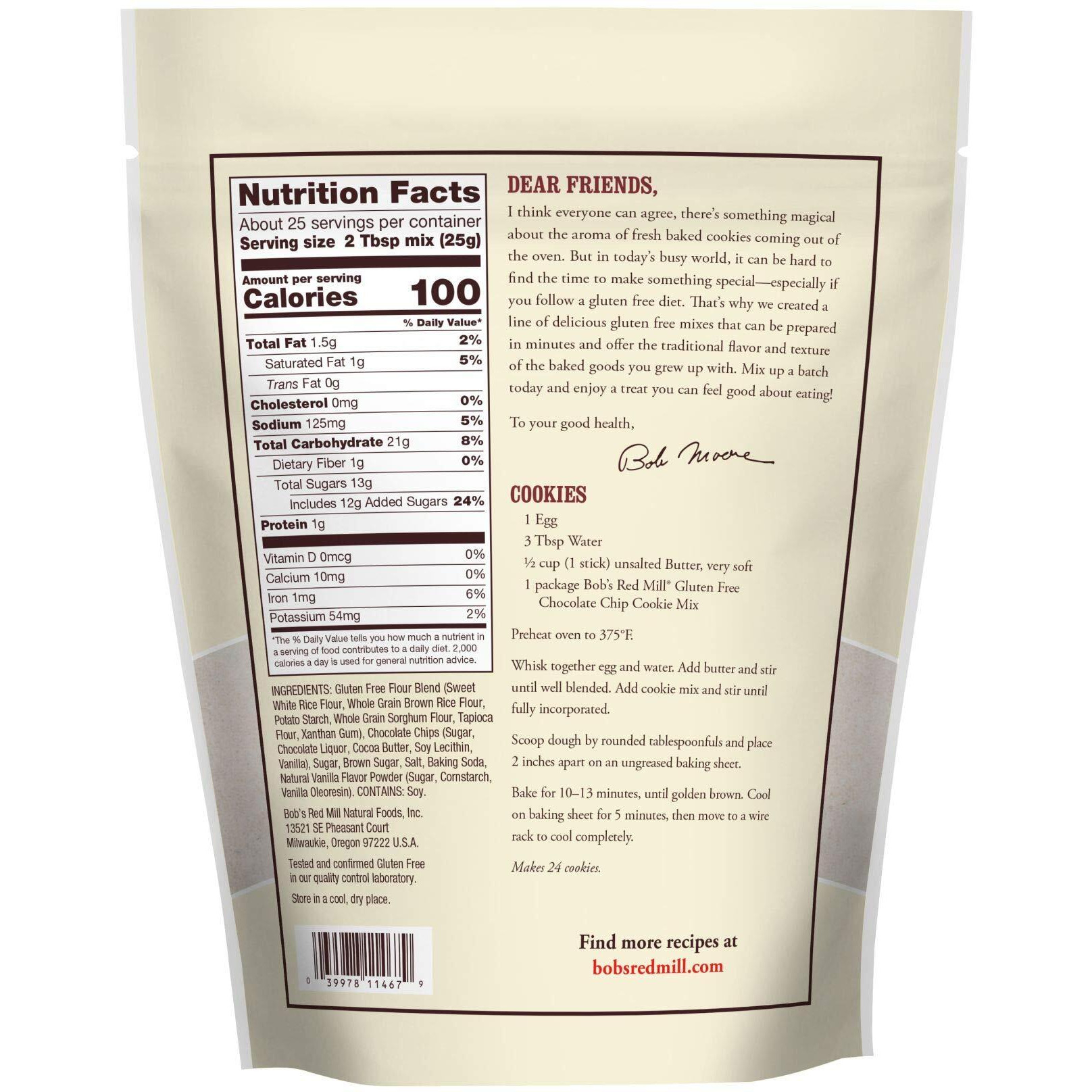 Bob's Red Mill Cookie Mix, Gluten Free Chocolate Chip, 22 Oz