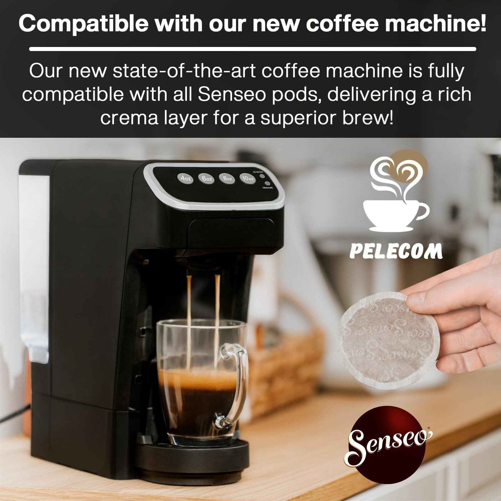 Senseo Espresso Coffee Pods - 48 Count - Powerful & Aromatic Dark Roast - Single-Serve Coffee Pads Compatible With Senseo Machines - Imported From The Netherlands