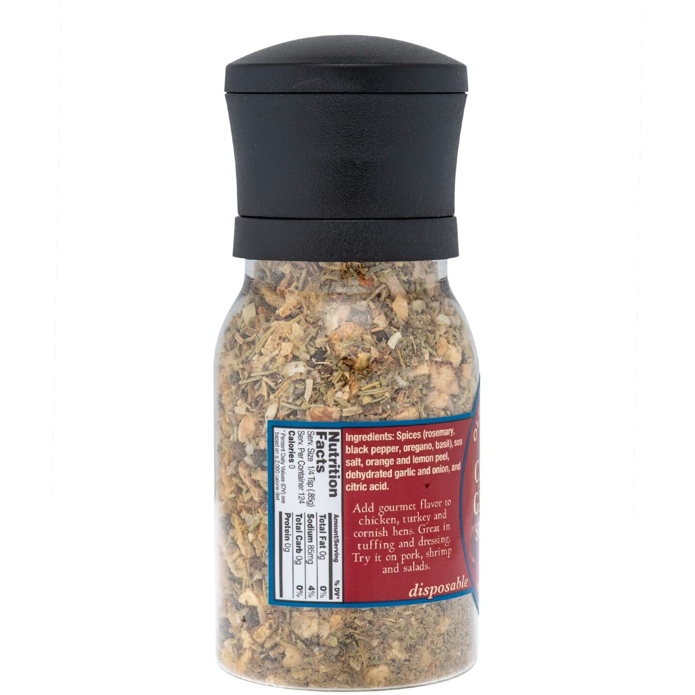 Olde Thompson Chicken Grilling Seasoning Grinder, Rosemary Spice Blend With A Hint Of Citrus, 3.75 Ounce