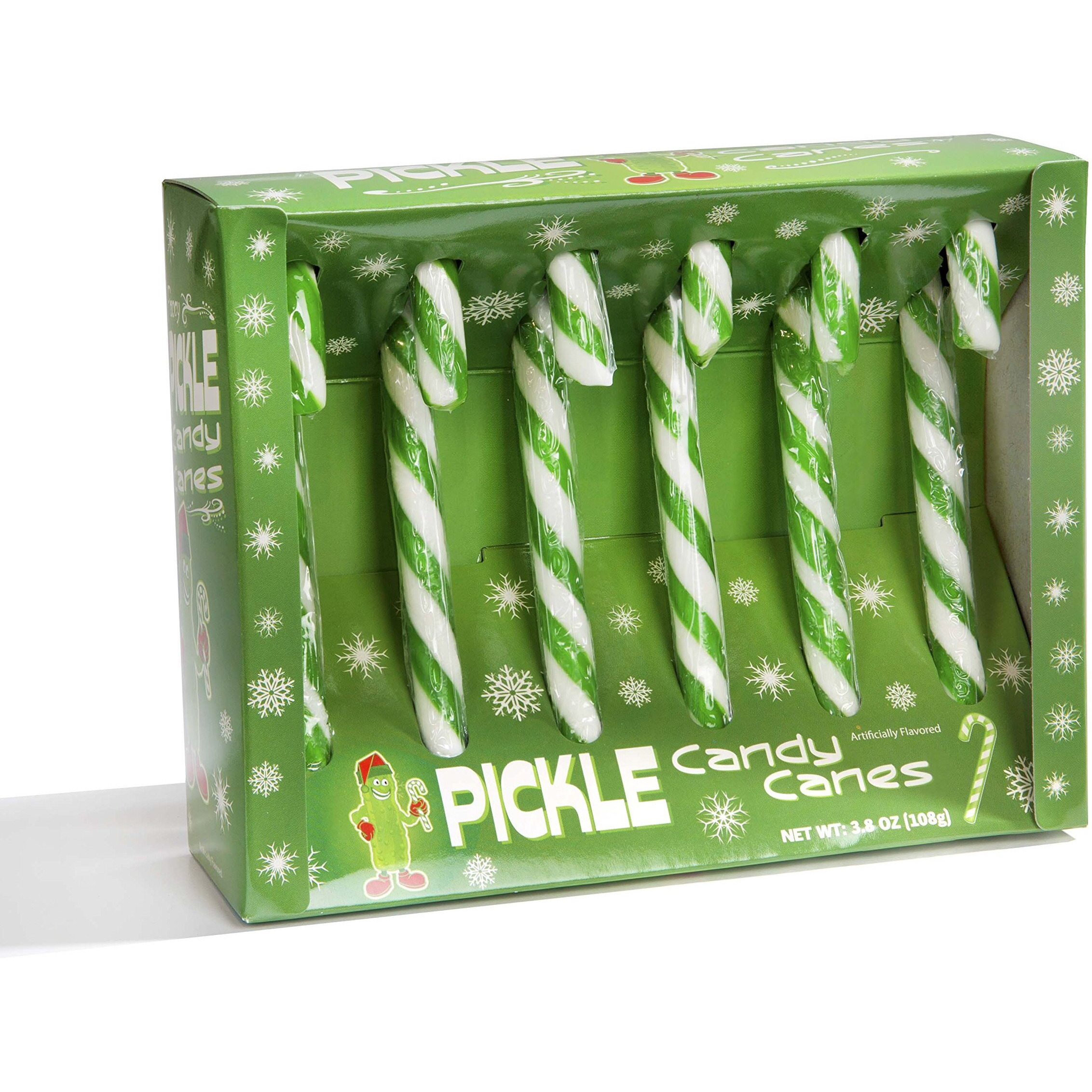 Fancy Pickle Flavored Candy Canes, 3.8 Oz
