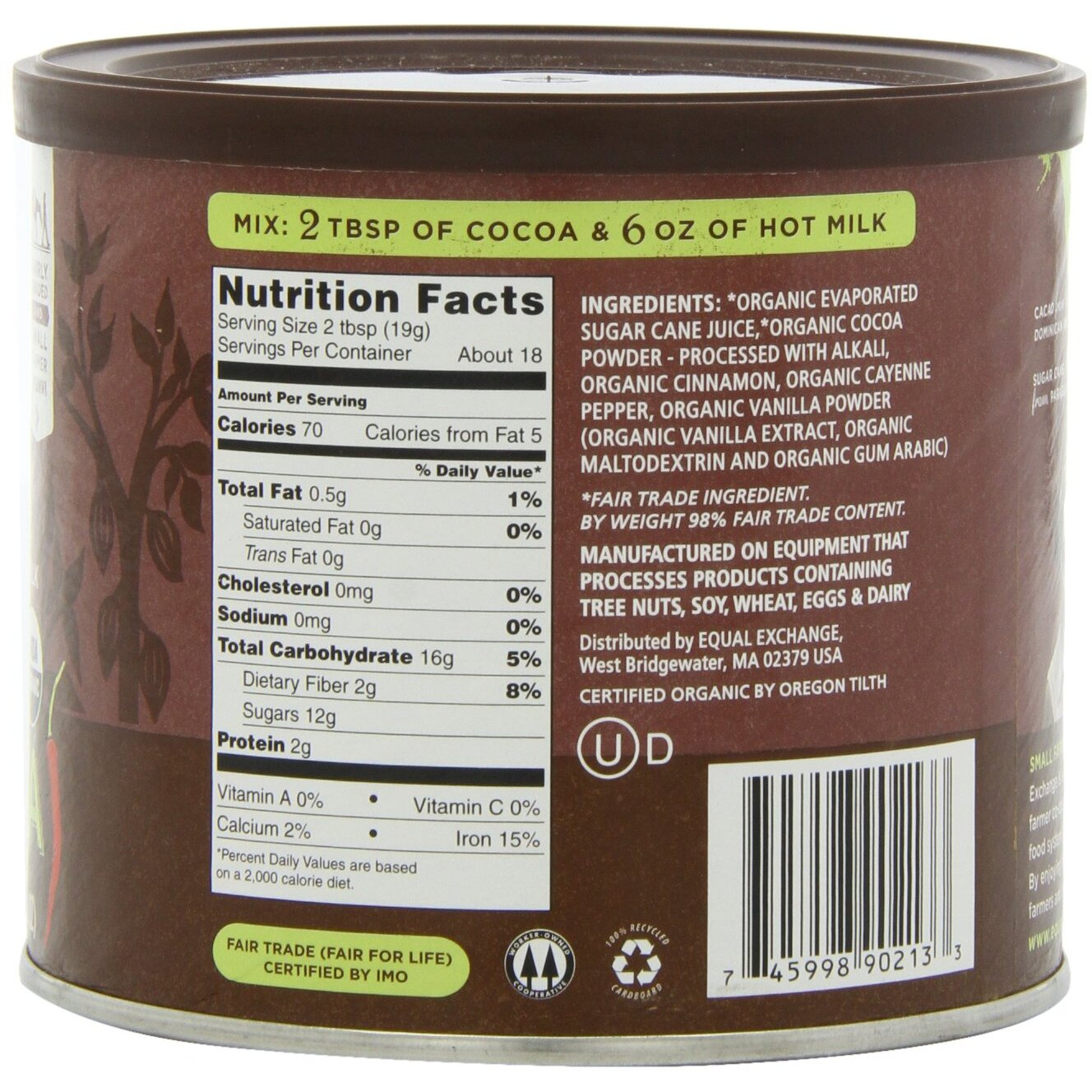 Equal Exchange Organic Spicy Hot Cocoa, 12-Ounce (Pack Of 3)