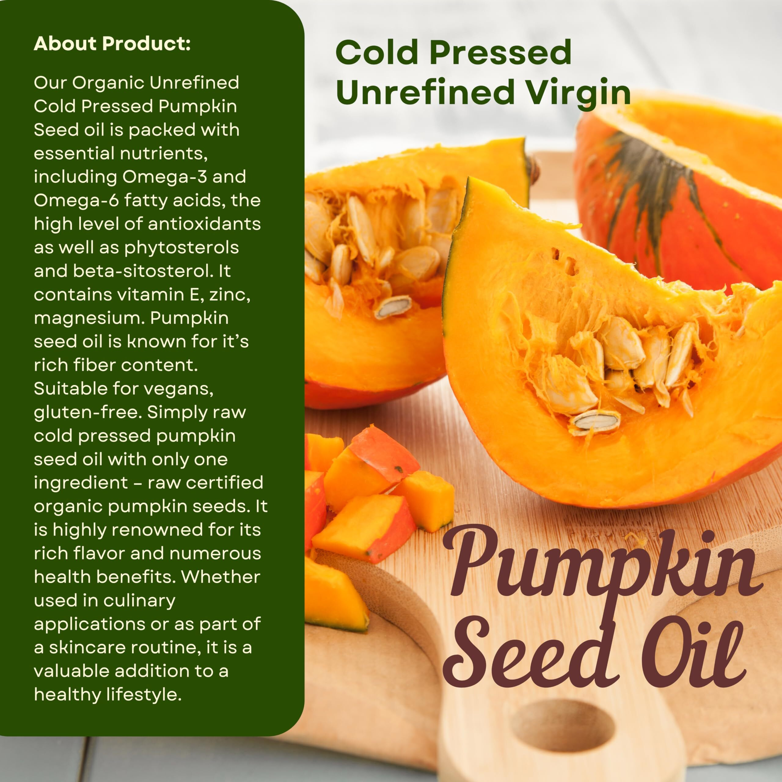 100% Pure Unrefined Virgin Pumpkin Seed Oil All Natural 4 Lbs(64 Fl.Oz)