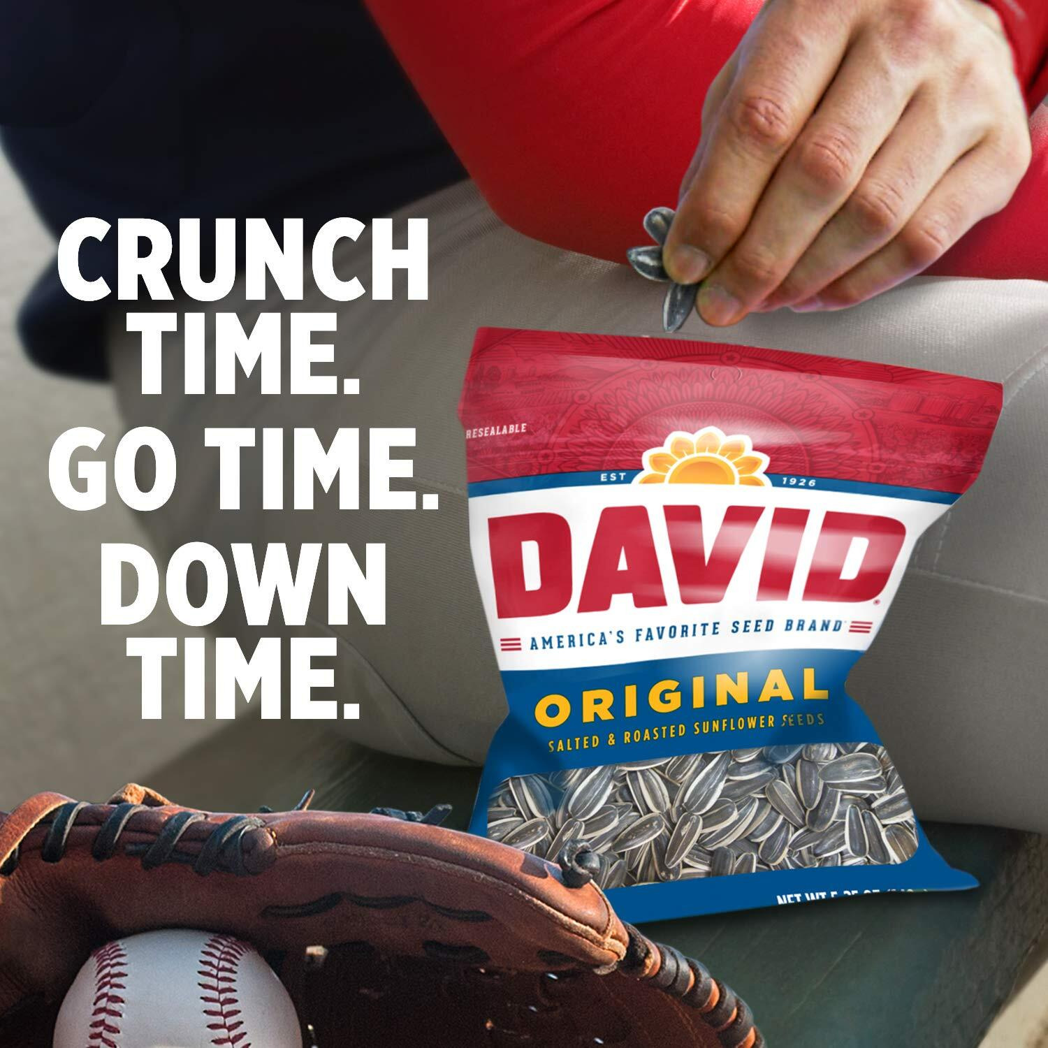 David Roasted And Salted Sunflower Seeds, Original Flavor, 5.25Oz. (Pack Of 12)