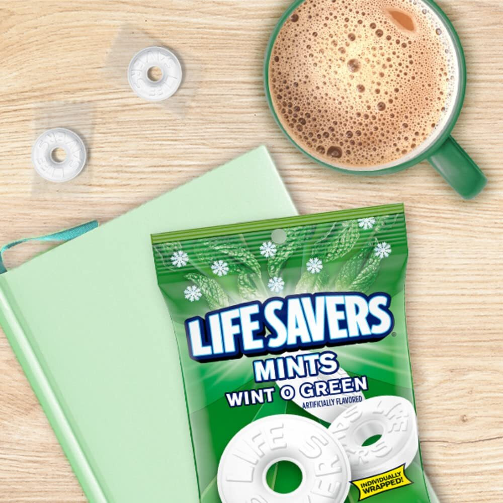 Life Savers Mints Wint-O-Green Hard Candy Bulk Mints, Hard Candies, Individually Wrapped Single Rolls, .84 Ounce, 20 Count Box