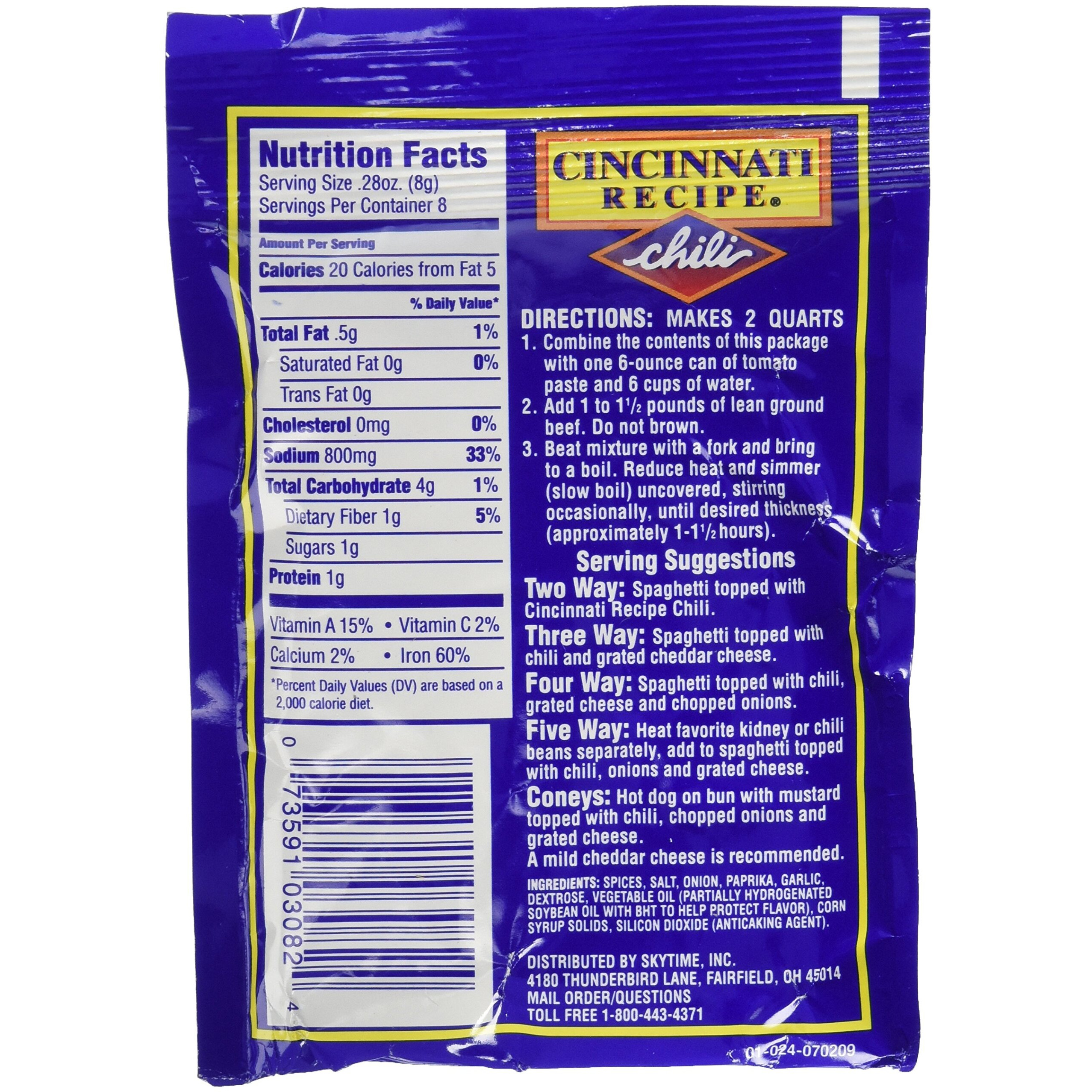 6 Pack Cincinnati Chili Mix Packets