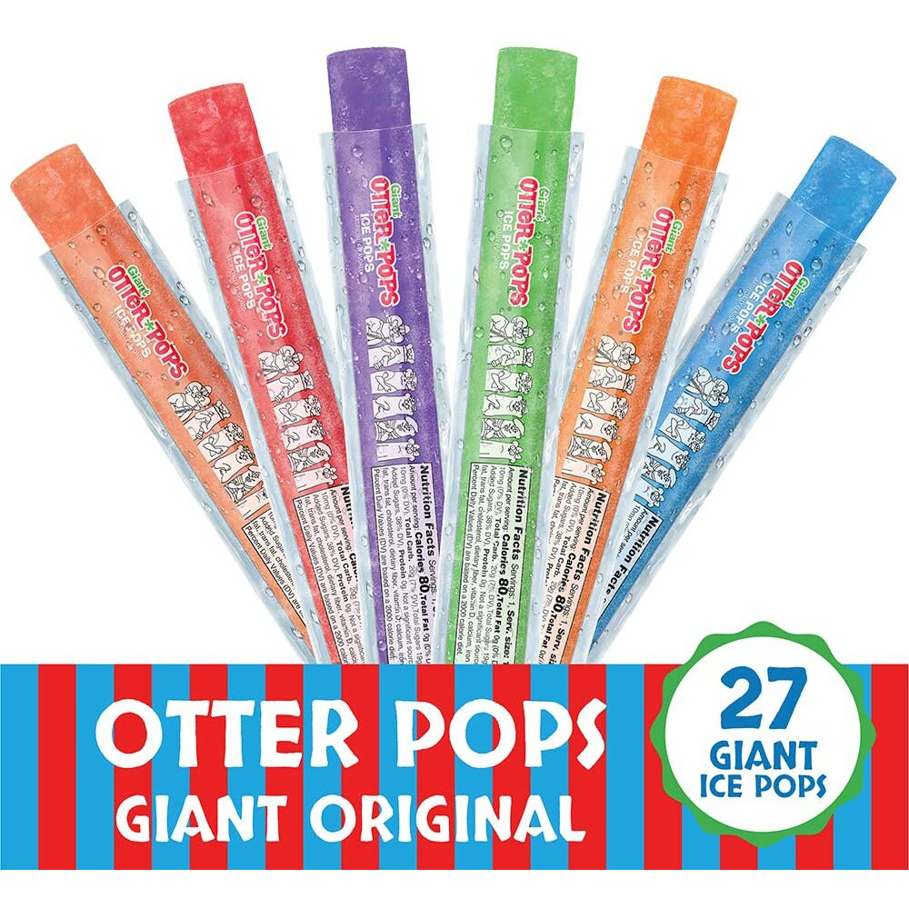 Otter Pops, Giant Original 5.5Oz, 27 Ice Pops, Six Zippy Flavors