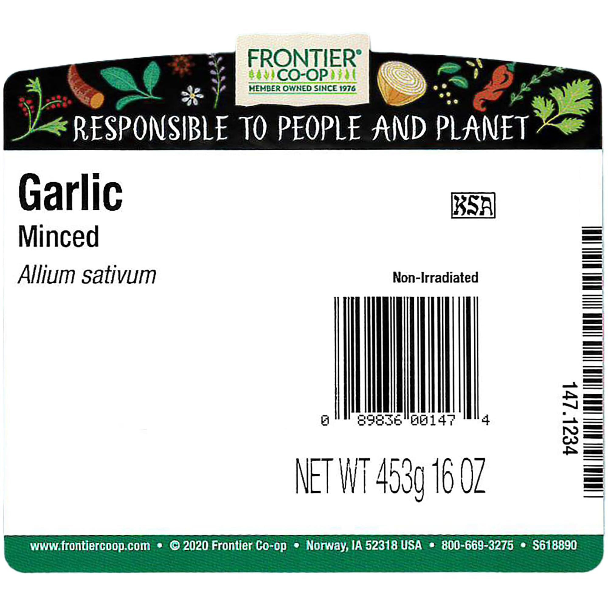 Frontier Natural Products Minced Garlic 16Oz 453G