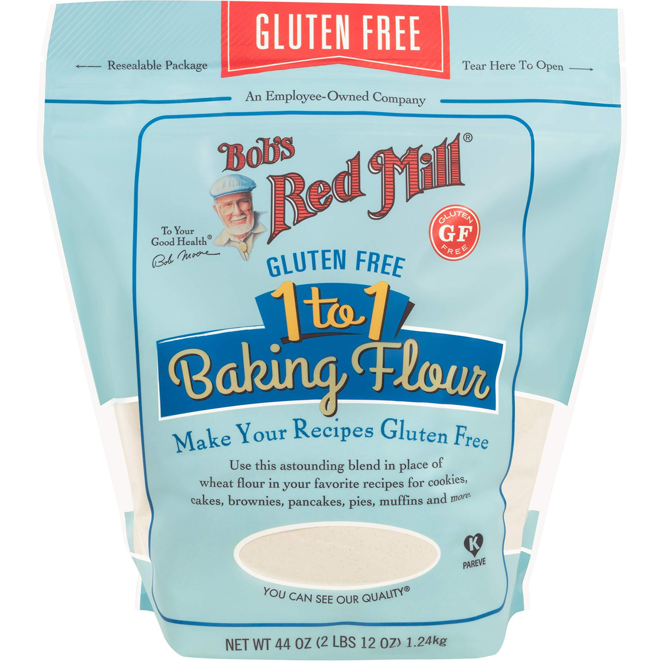 Bob's Red Mill Gluten Free 1 To 1 Baking Flour, 44Oz (Pack Of 1) - Non Gmo, Vegan, Kosher