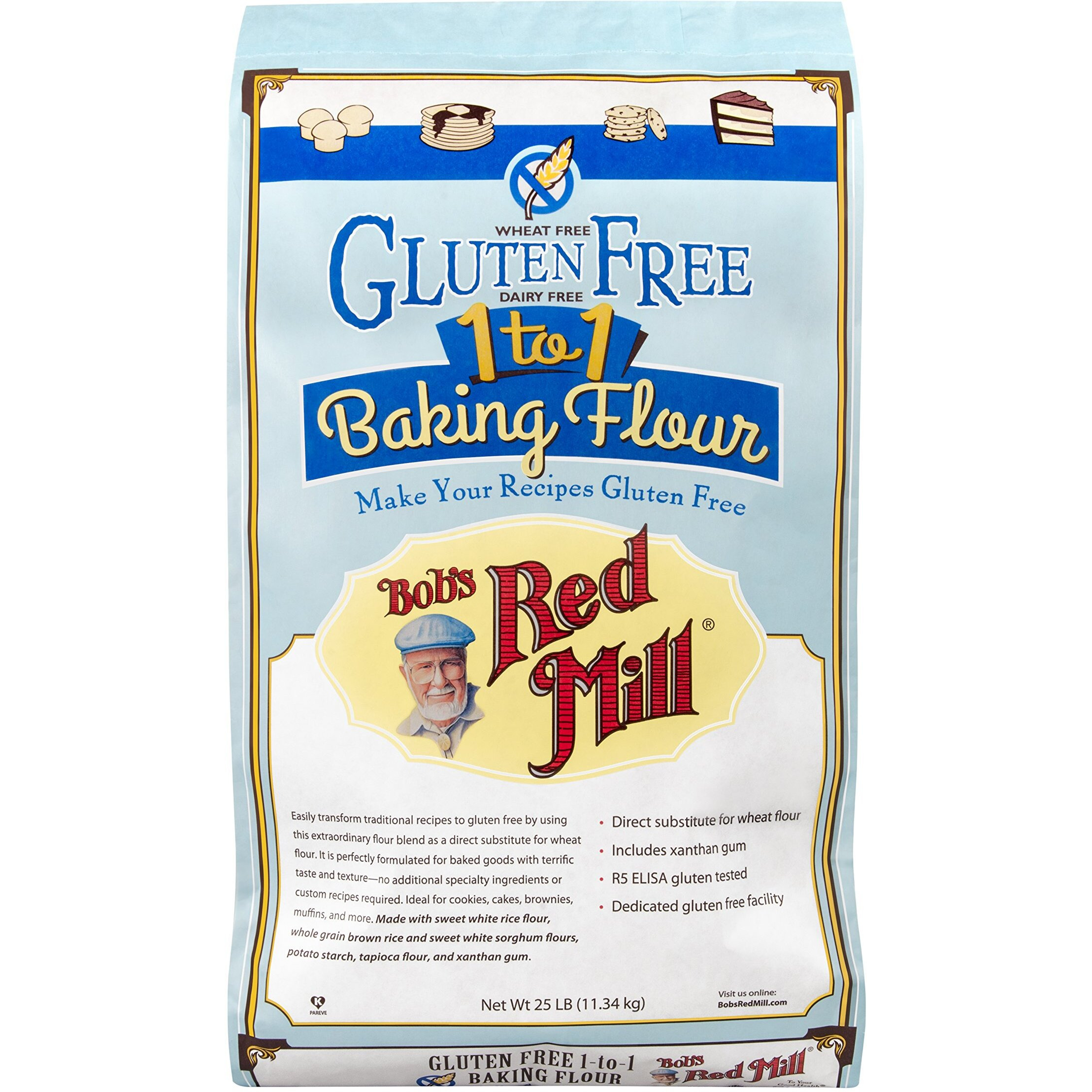 Bob's Red Mill Gluten Free 1-To-1 Baking Flour, 25 Pound