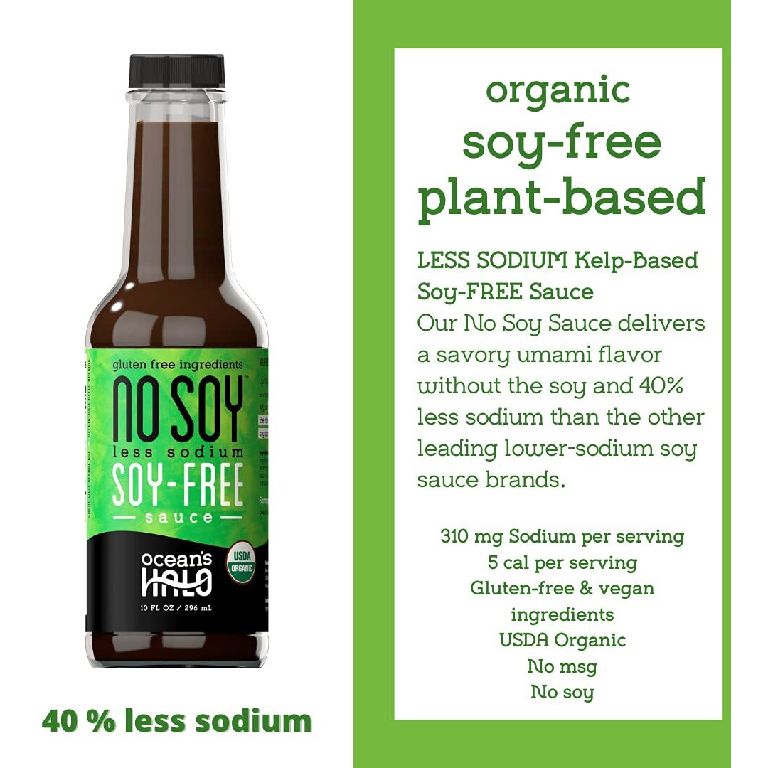 2 Bottles Of Less Sodium Nosoy (Soy-Free) Sauce By Ocean's Halo