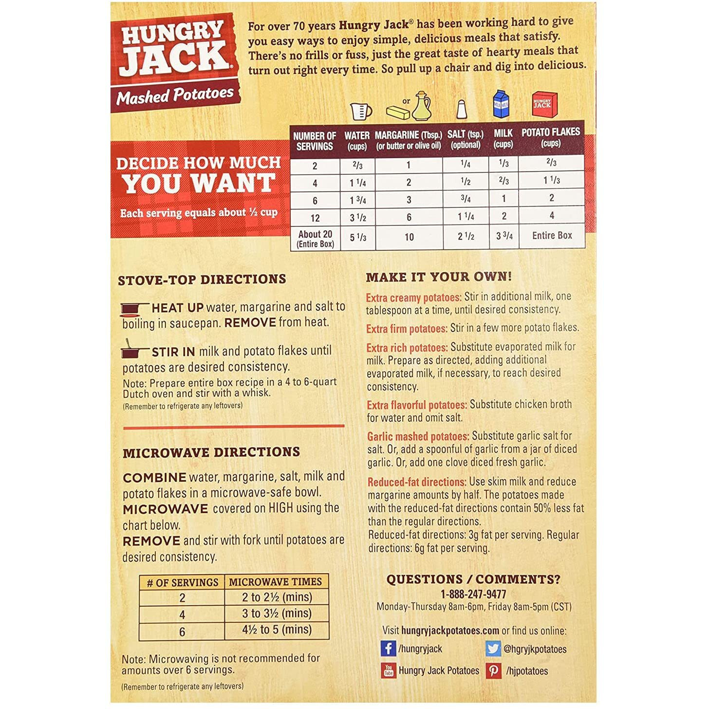 Hungry Jack Potato Hungry Jack Mashed Potatoes, 15.3-Ounce (Pack Of 6)