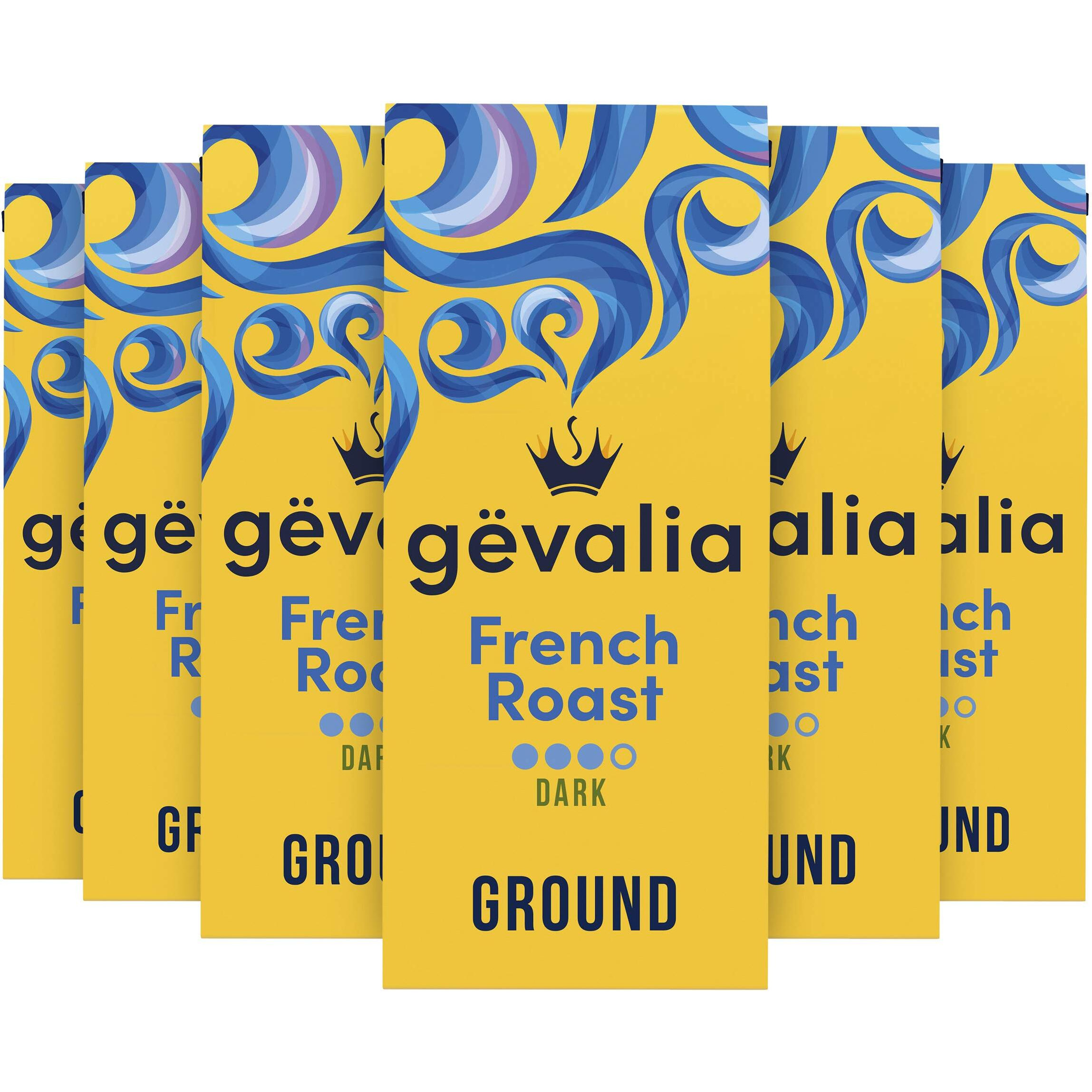 Gevalia French Roast Dark Roast Ground Coffee (12 Oz Bags, Pack Of 6)