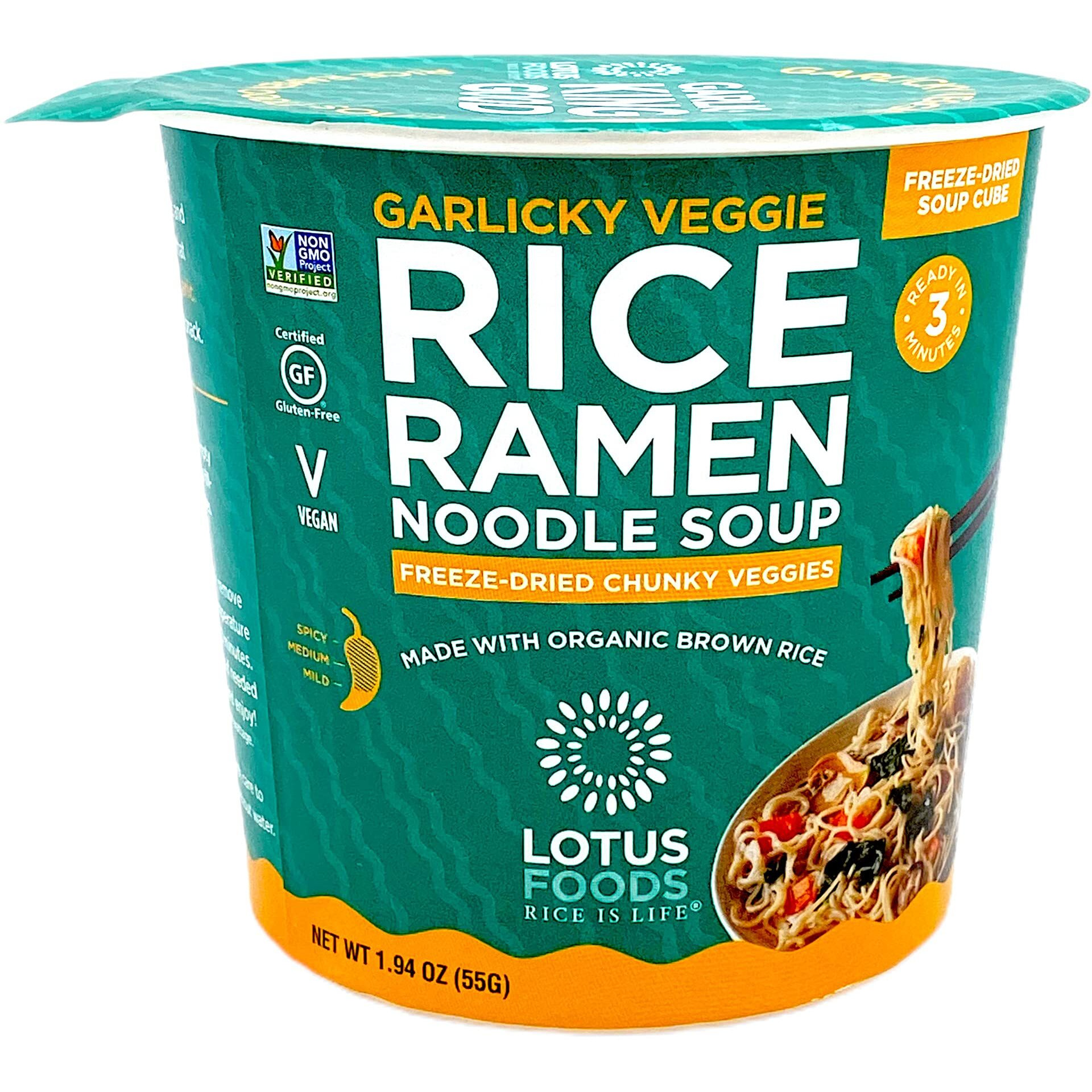 Lotus Foods Garlicky Veggie Rice Ramen Soup Cup, 1.94 Oz