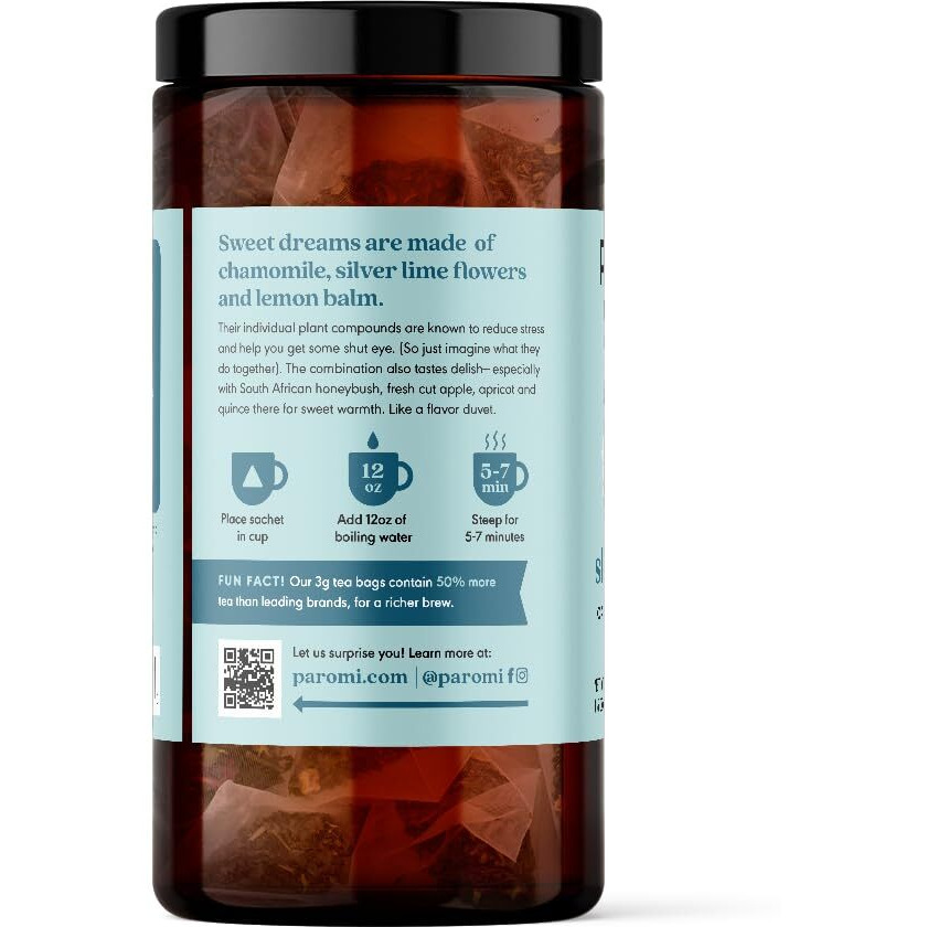 Paromi Sleep With Me Organic Herbal Tea, Signature Jar, 15 Count