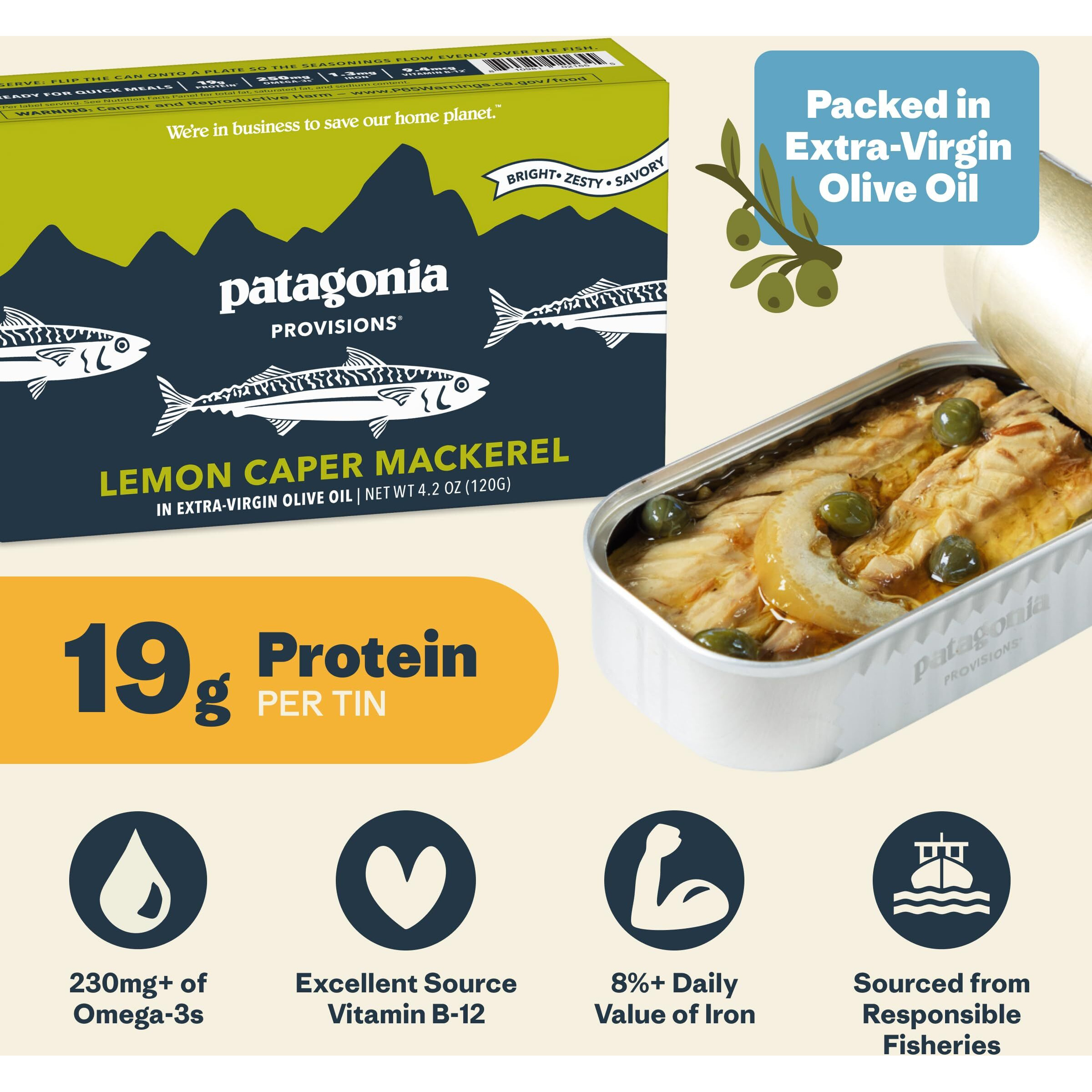 Patagonia Provisions Lemon Caper Mackerel (4.2Oz Unit)