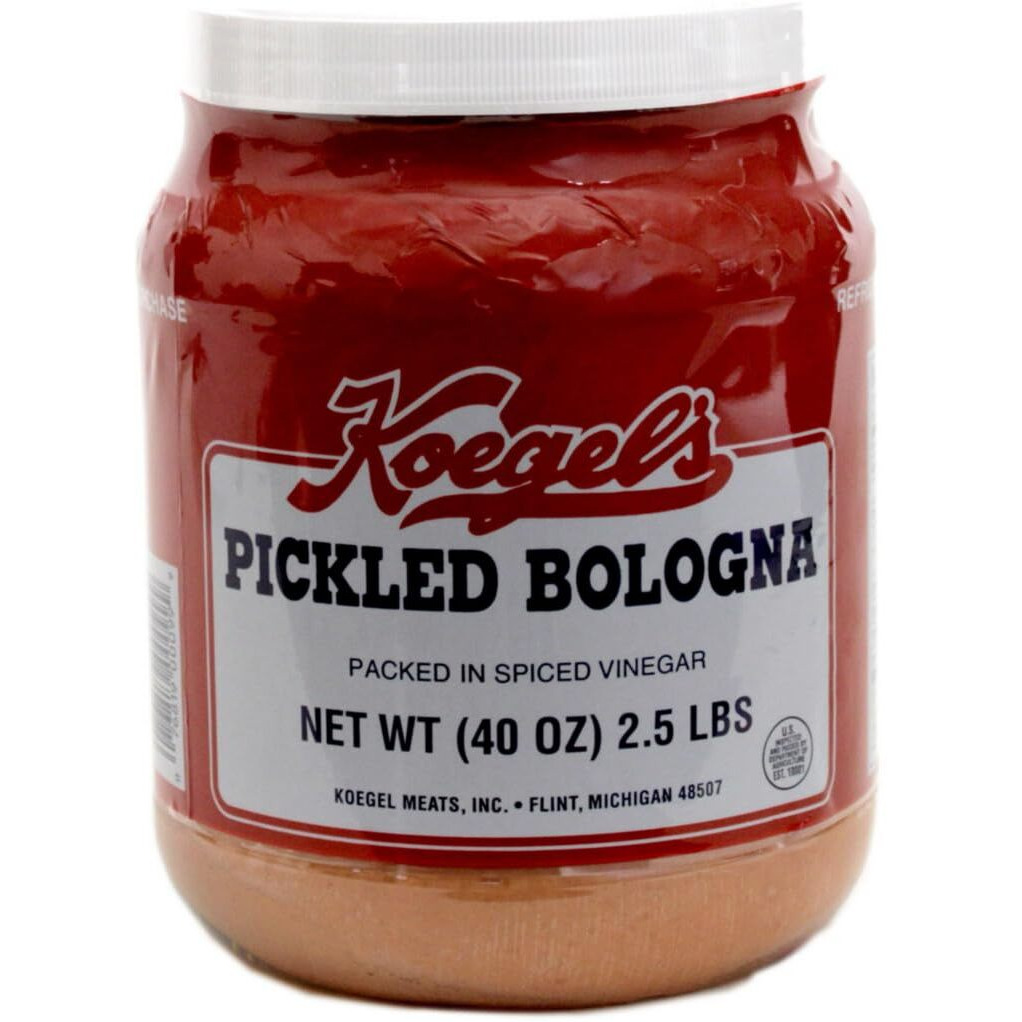 Koegels Pickled Bologna Packed In Spiced Vinegar, 40-Oz Plastic Jar, Refrigerate After Opening
