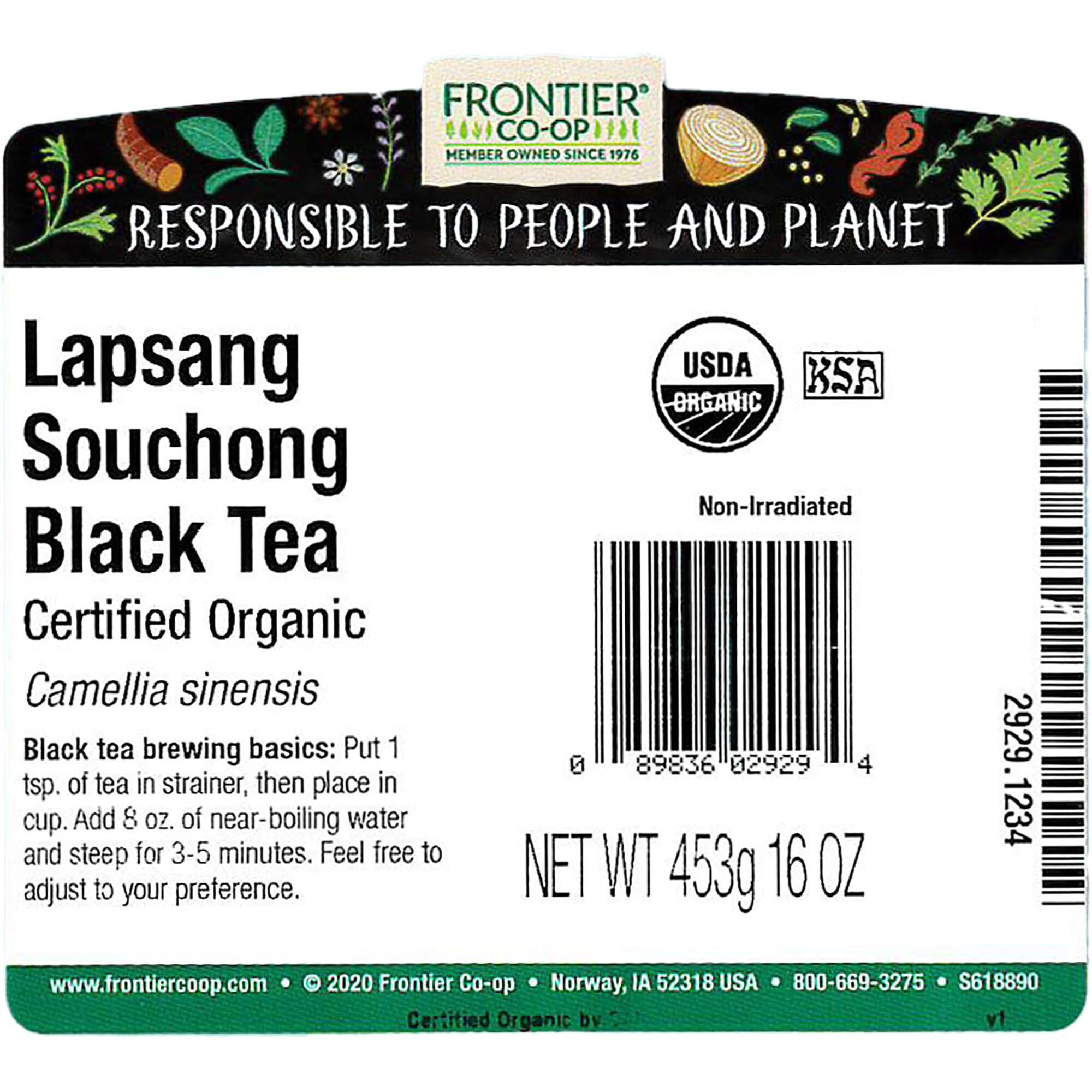 Frontier Natural Foods Products 2929 Lapsang Souchong Organic Tea, 16 Ounce
