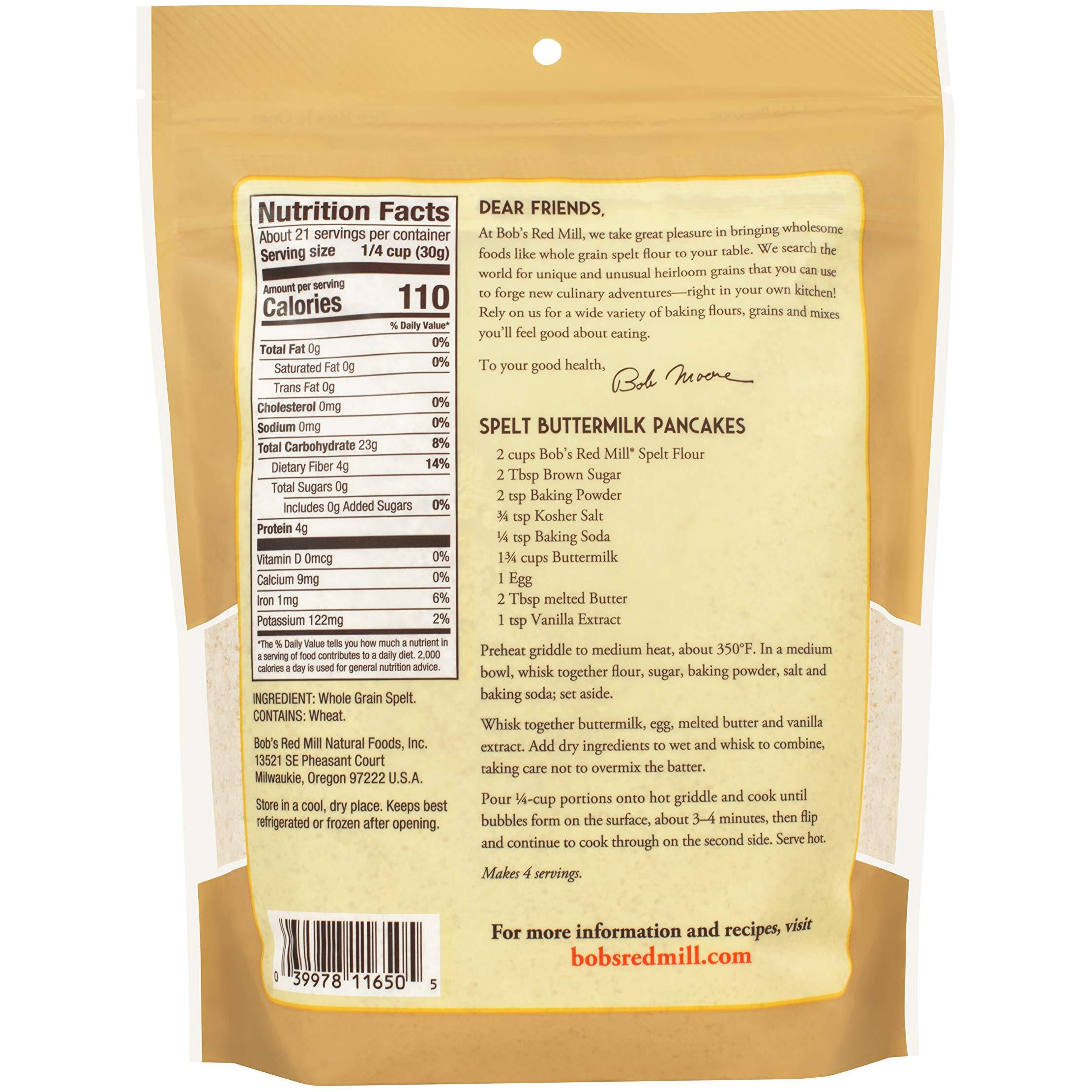 Bob's Red Mill Spelt Flour, 22Oz (Pack Of 1) - Whole Grain, Vegan, Kosher